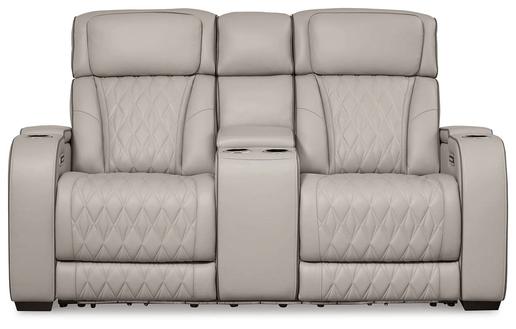 Boyington - Gray - Power Reclining Loveseat With Console/Adj Hdrst - Image 3