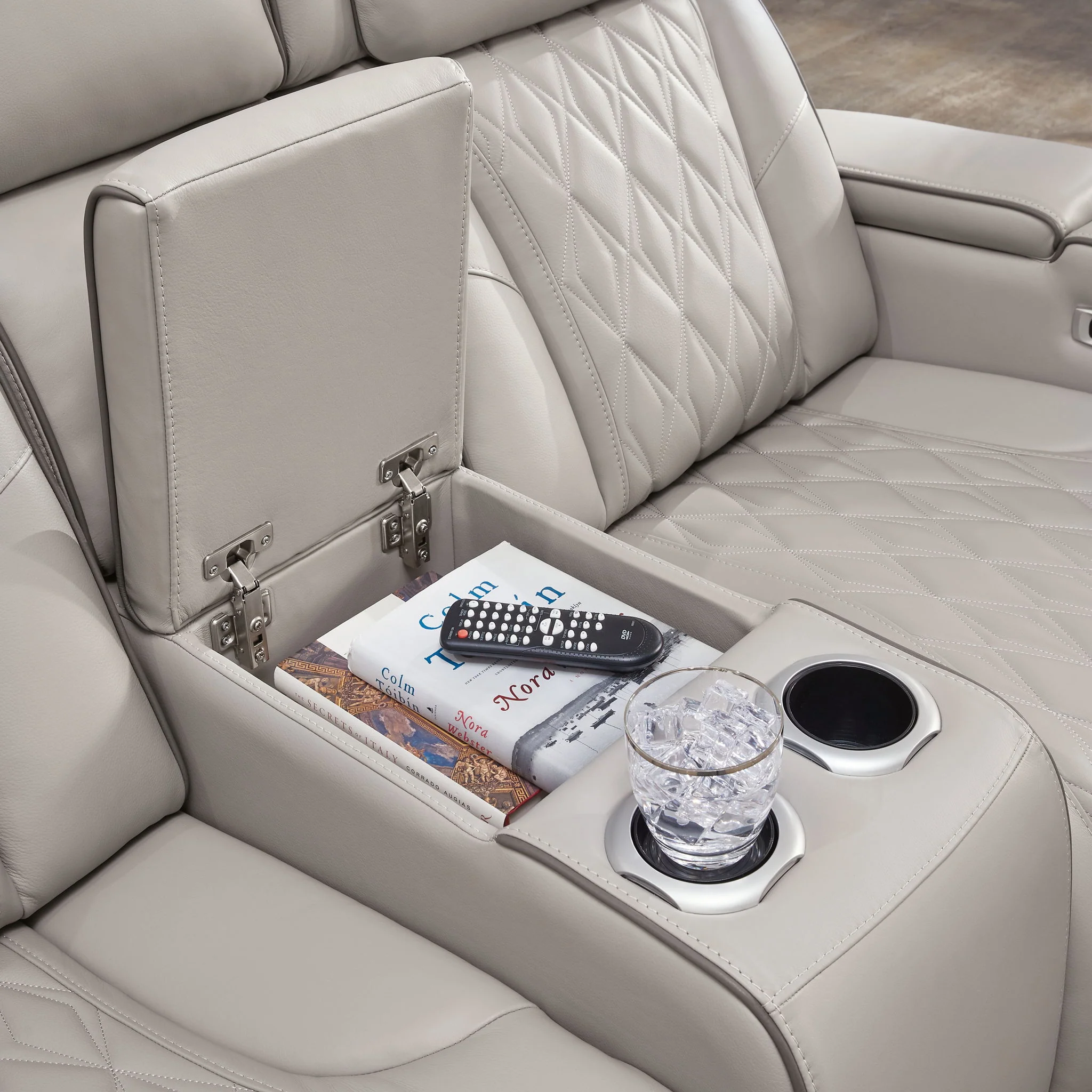 Boyington - Gray - Power Reclining Loveseat With Console/Adj Hdrst - Image 8