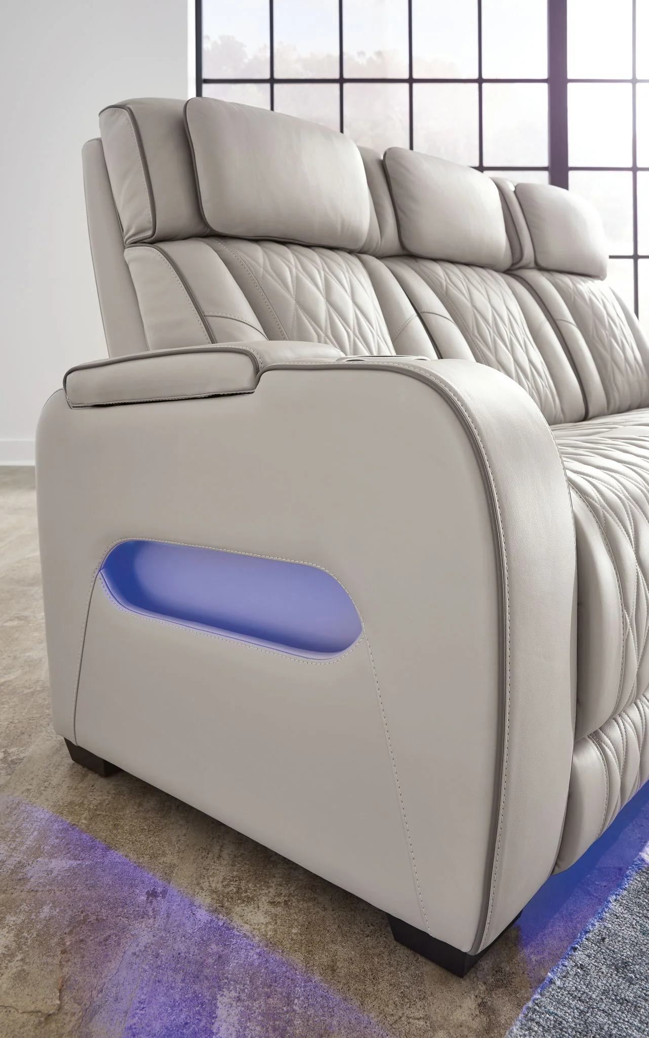 Boyington - Gray - Power Reclining Loveseat With Console/Adj Hdrst - Image 9