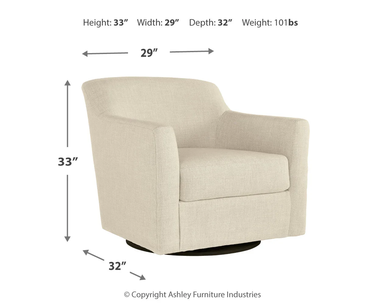 Bradney - Beige - Swivel Accent Chair - Image 7