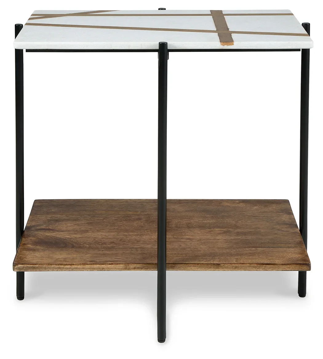Braxmore - White / Light Brown - Accent Table - Image 3