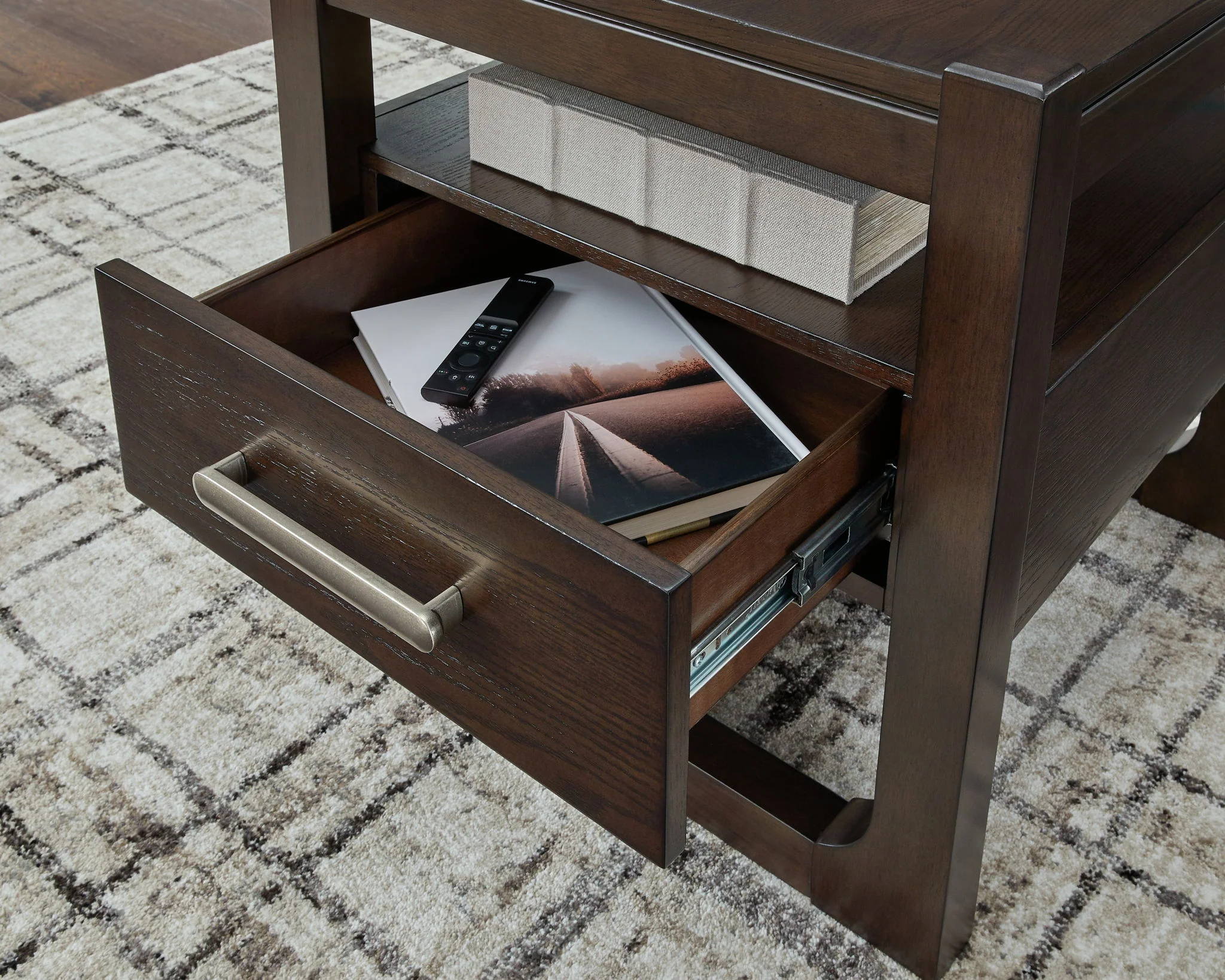 Breckington - Dark Brown - Square End Table - Image 3
