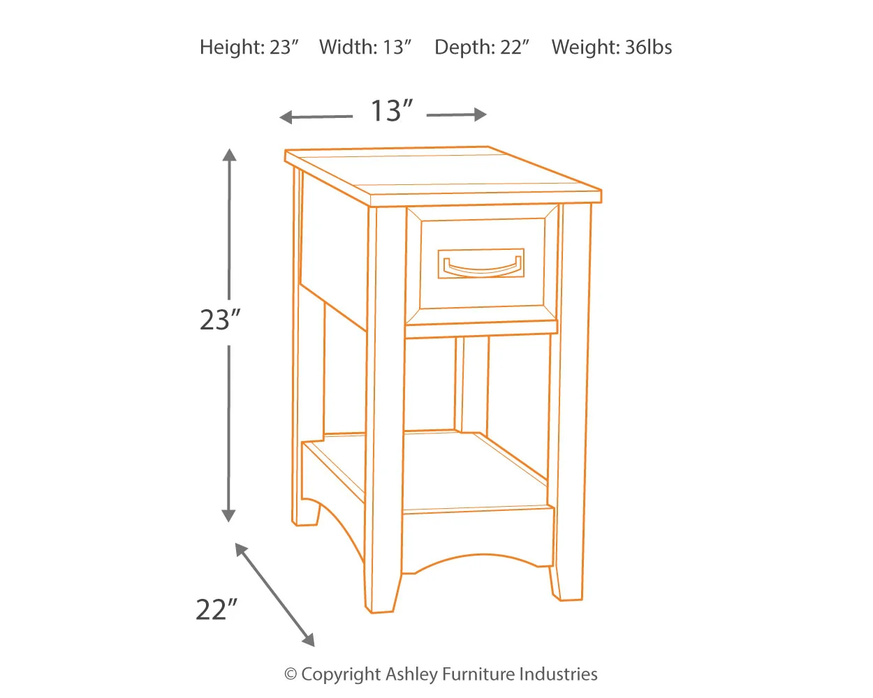 Breegin - Brown - Chair Side End Table - 1 Drawer - Image 6