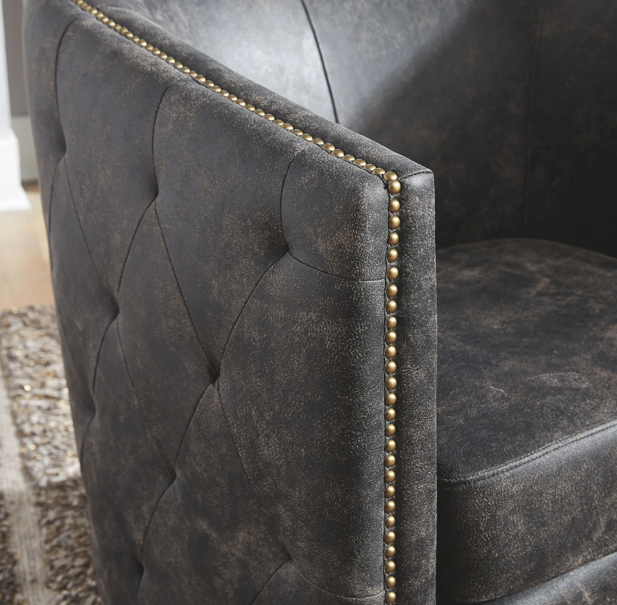 Brentlow - Distressed Black - Swivel Chair - Image 3