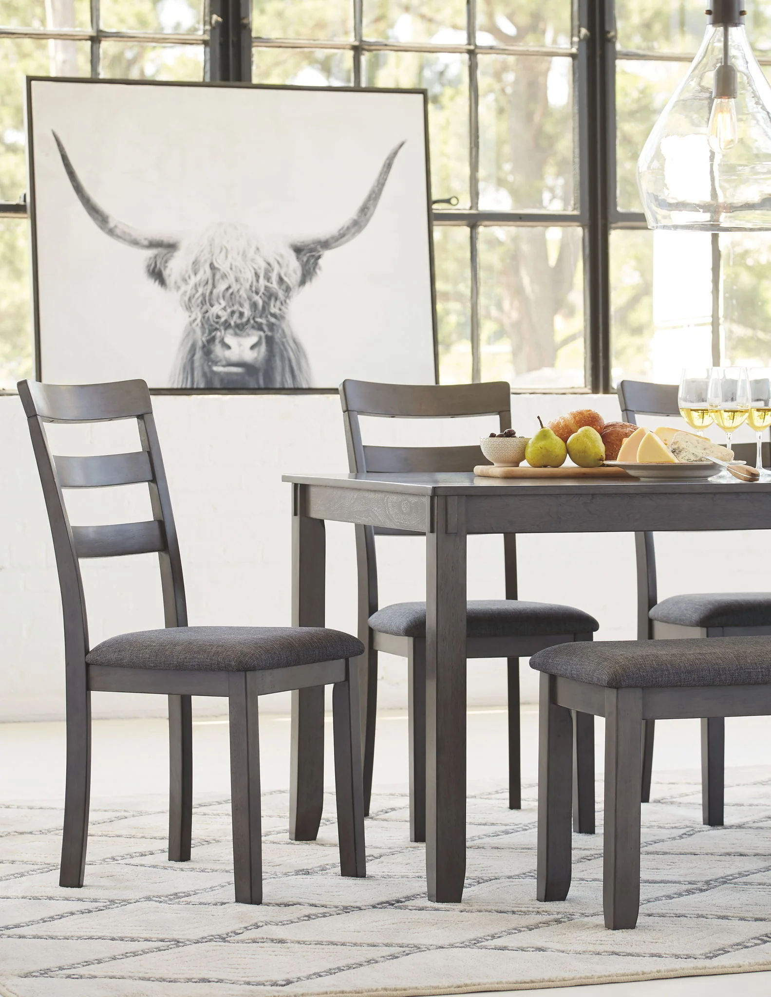 Bridson - Gray - Rect Drm Table Set (Set of 6) - Image 5