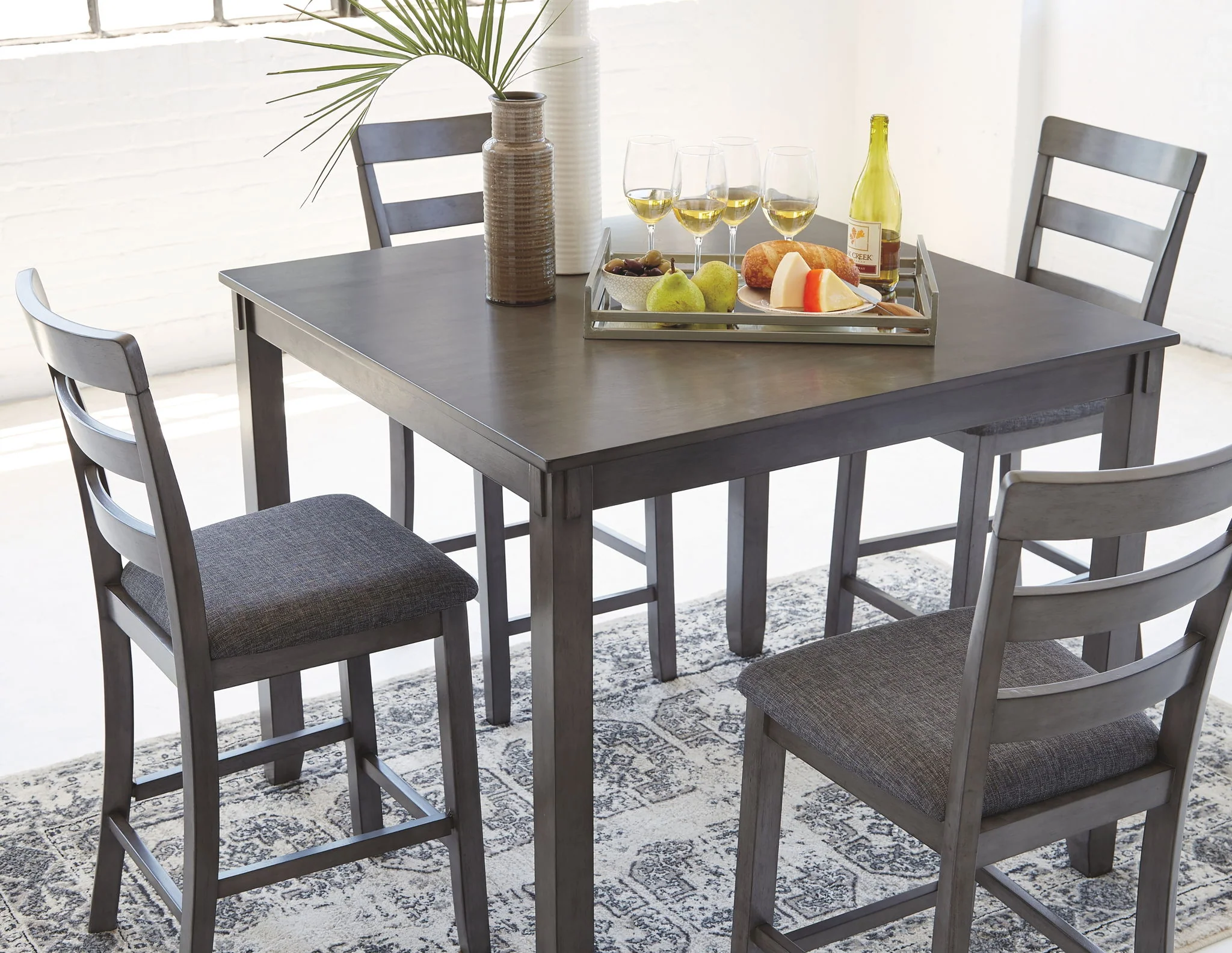 Bridson - Gray - Square Counter Tbl Set (Set of 5) - Image 5