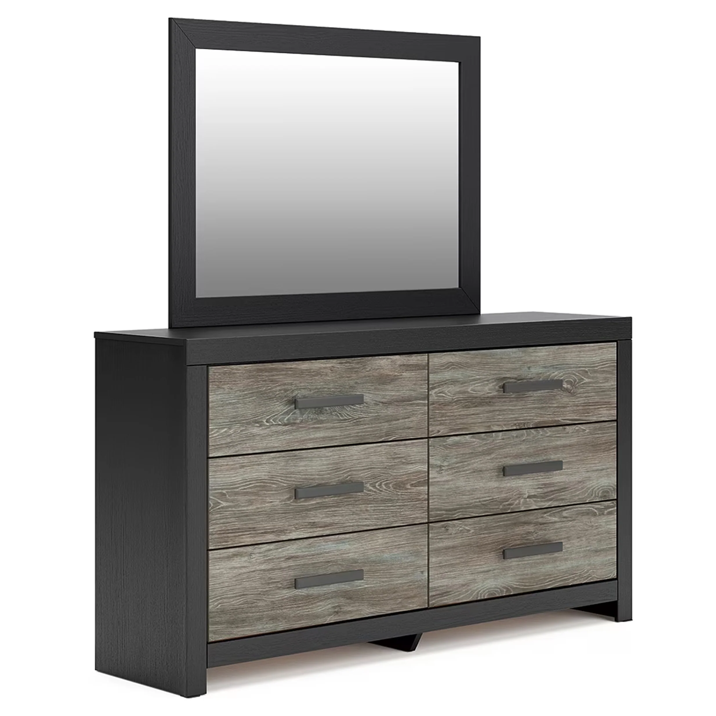 Broachmyn - Dresser And Mirror - Black / Gray