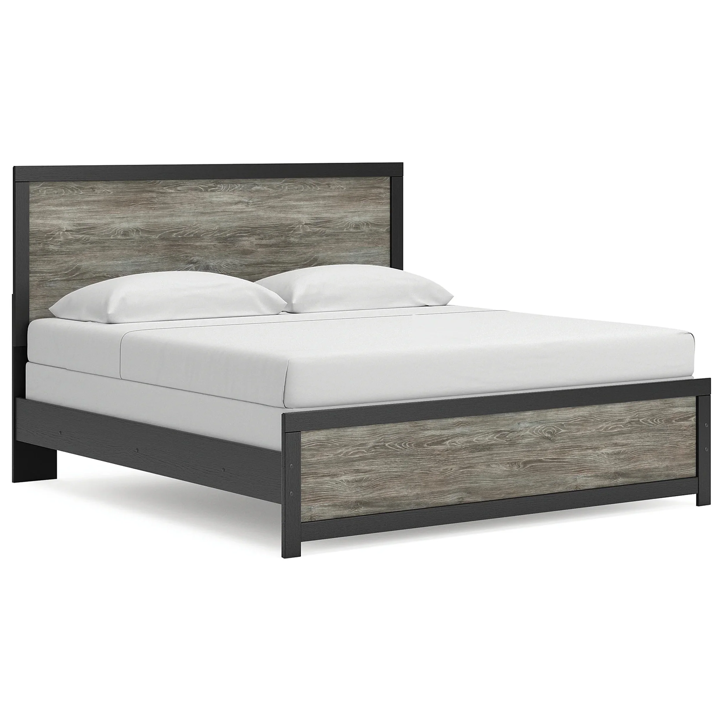 Broachmyn - King Panel Bed - Black / Gray