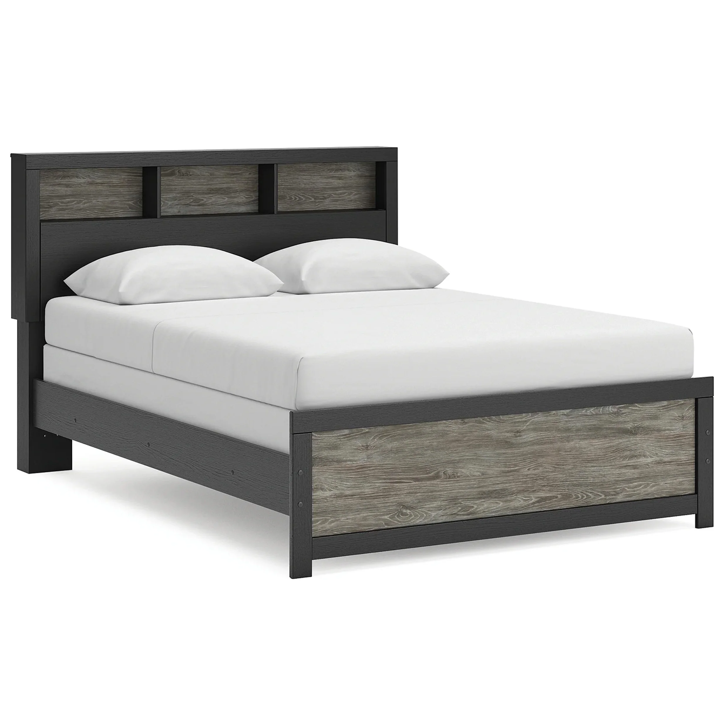 Broachmyn - Queen Bookcase Bed - Black / Gray