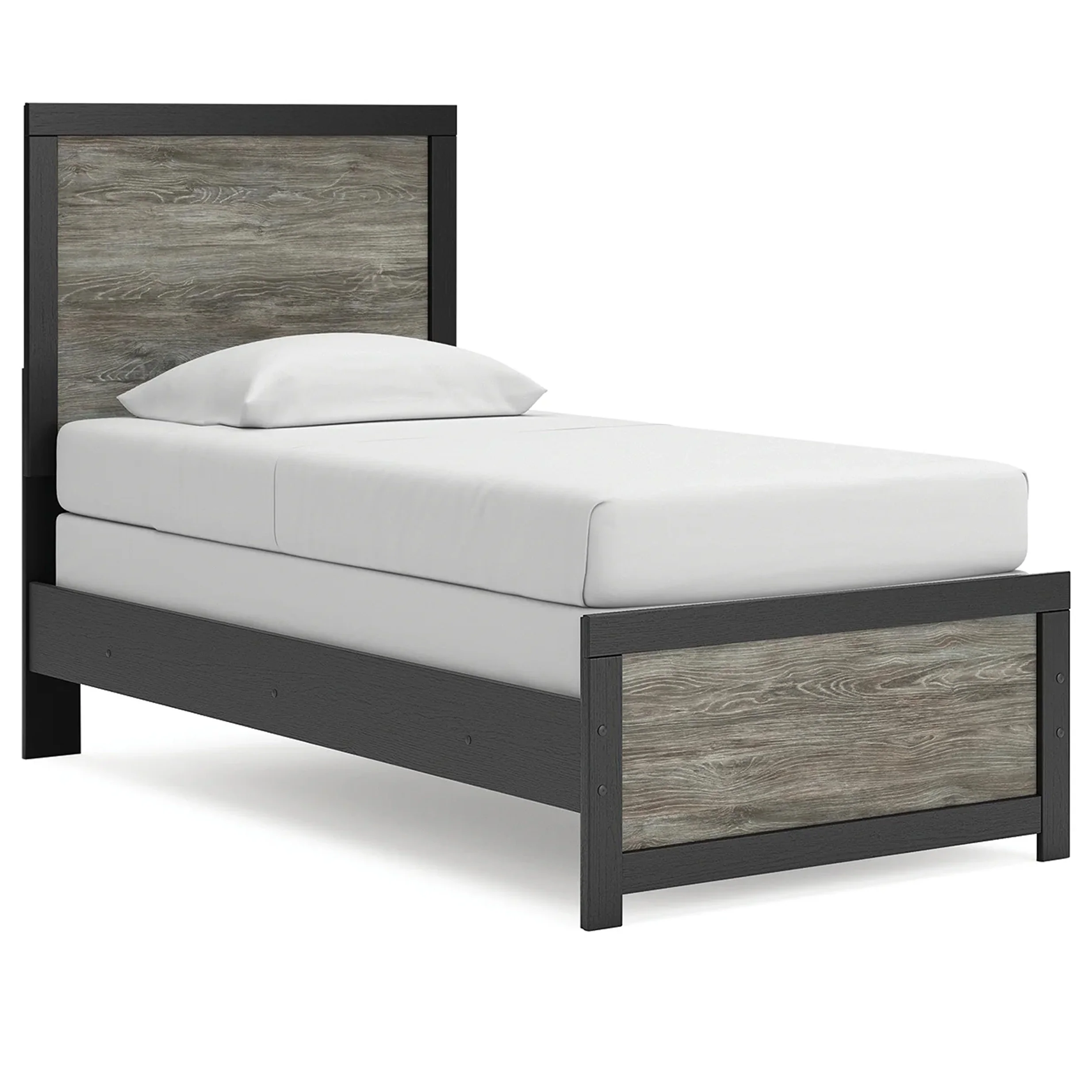 Broachmyn - Twin Panel Bed - Black / Gray
