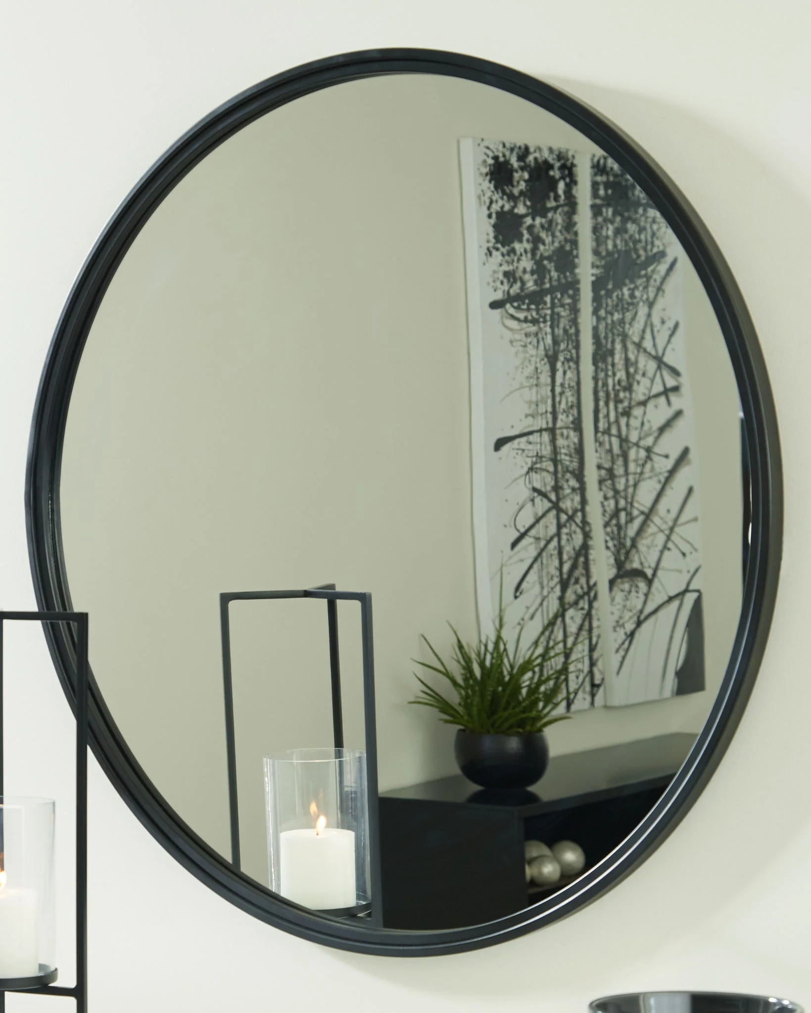 Brocky - Black - Oval Accent Mirror - Image 2