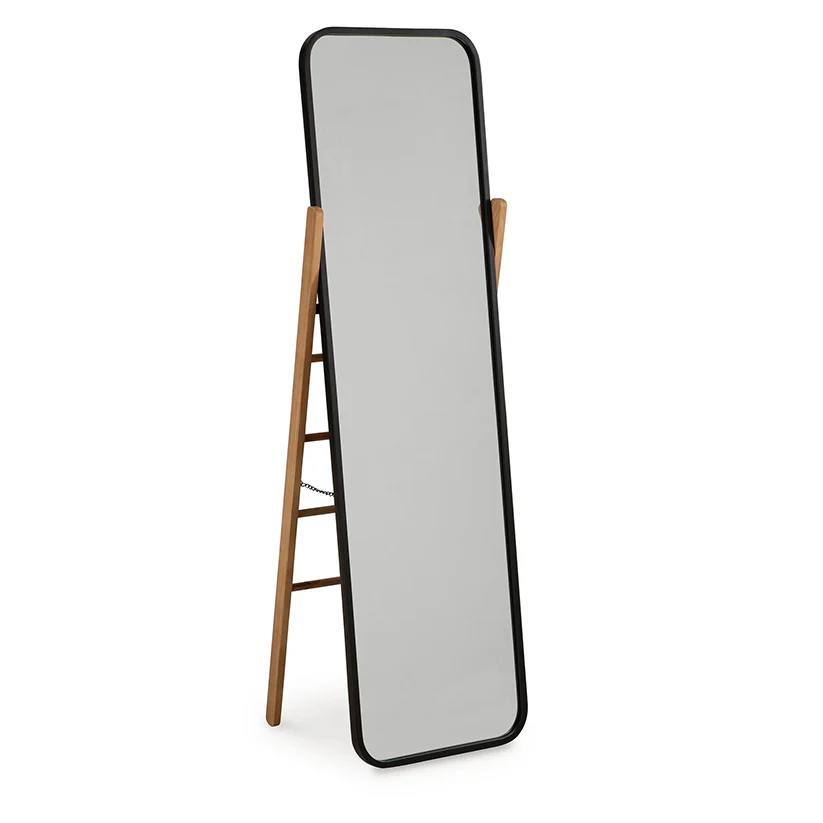 Bronick - Black / Brown - Floor Mirror