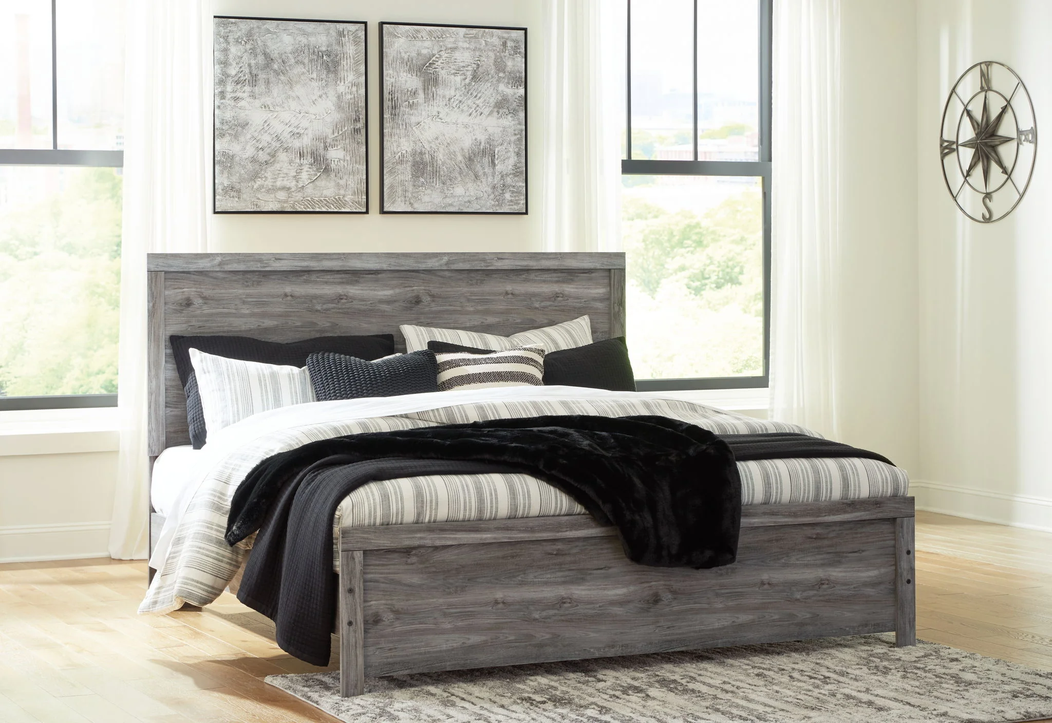 Bronyan - Dark Gray - King Panel Bed - Image 2