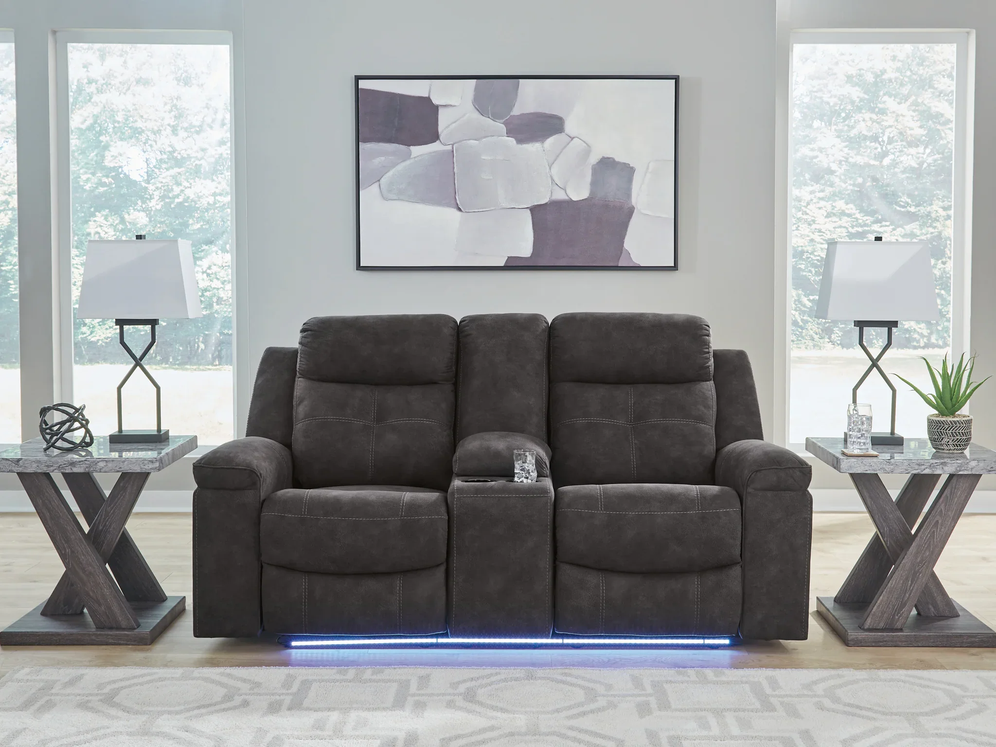 Brysonview - Charcoal - Double Reclining Loveseat With Console - Image 7