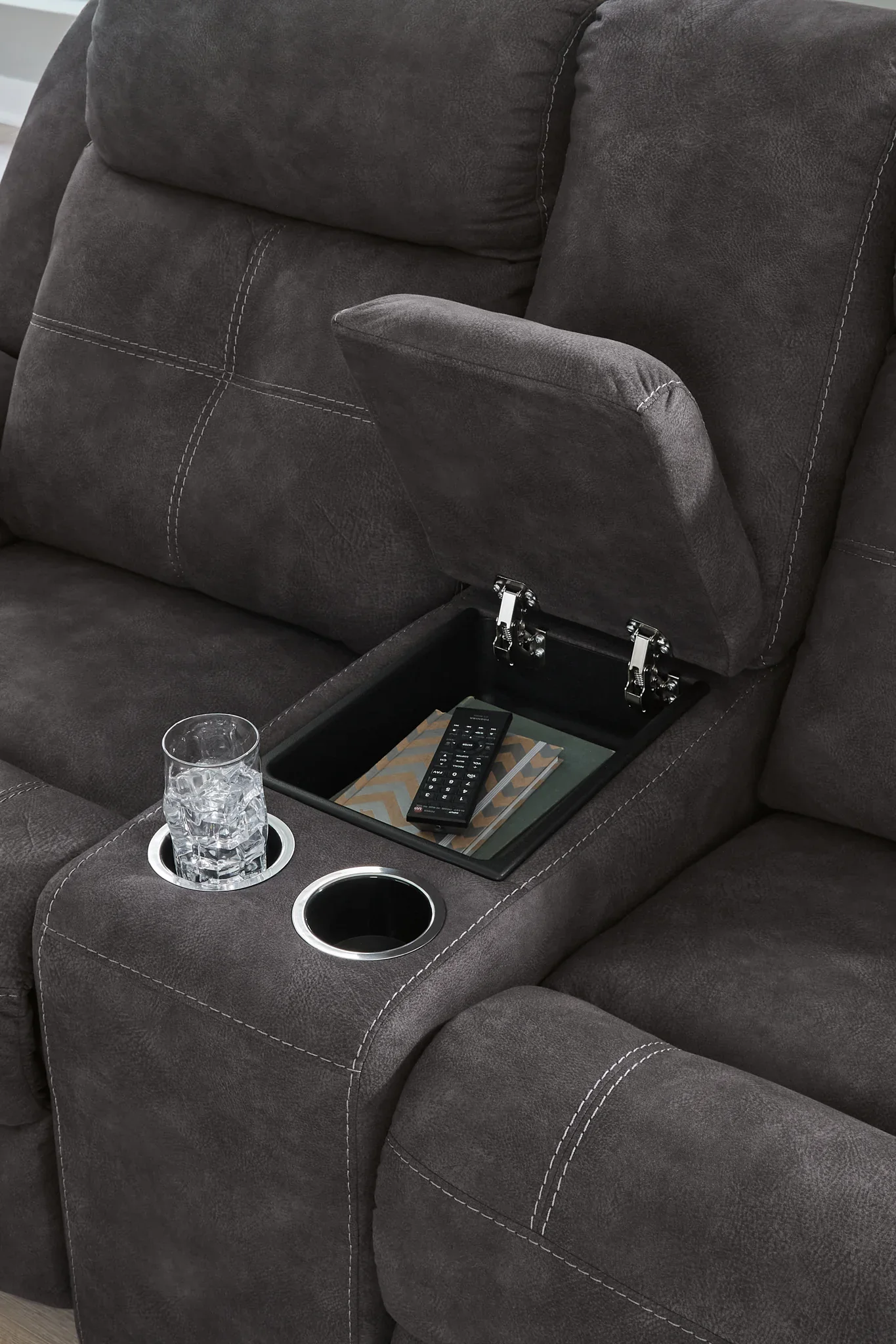 Brysonview - Charcoal - Double Reclining Loveseat With Console - Image 8