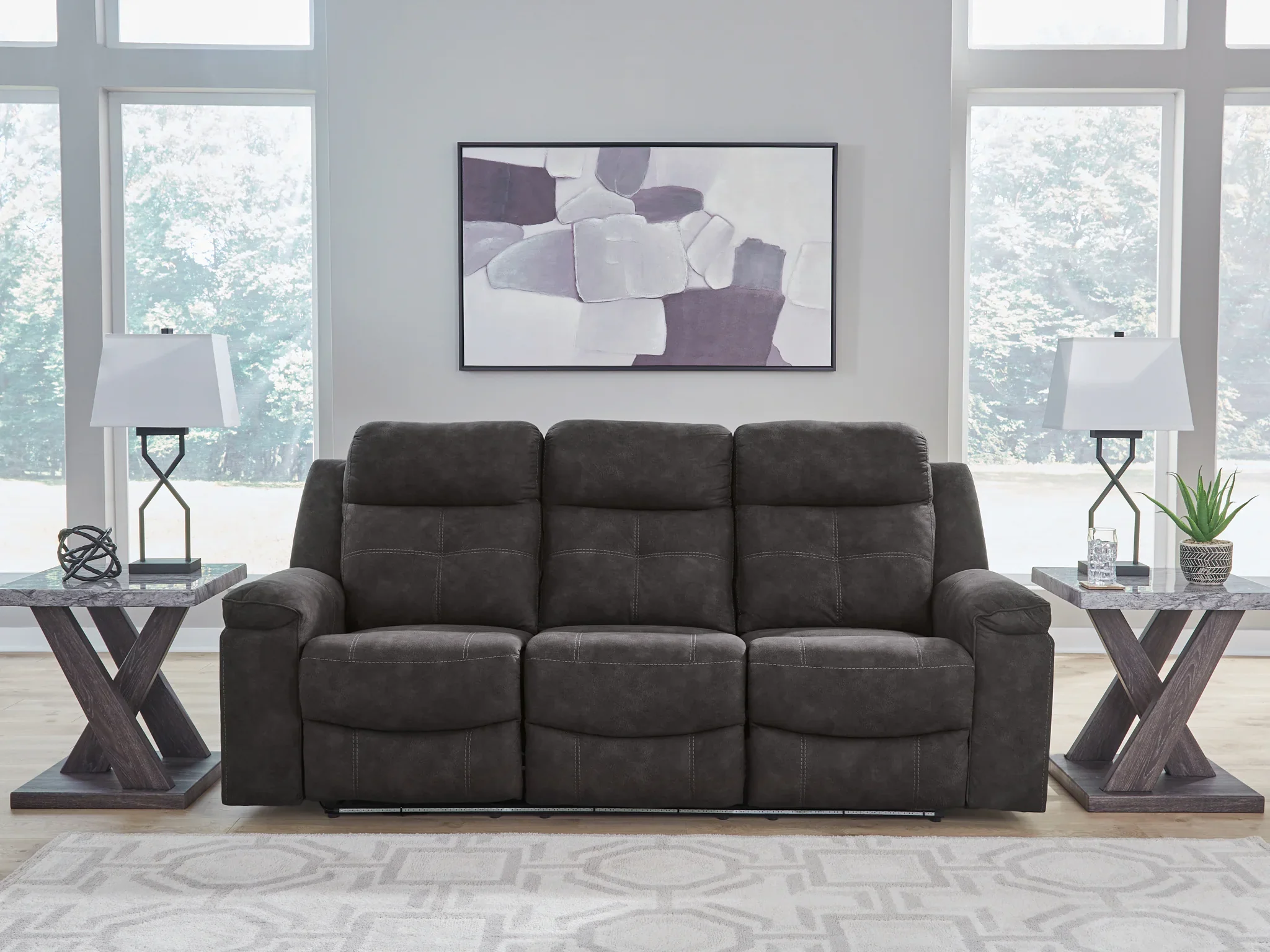 Brysonview - Charcoal - Reclining Sofa - Image 3