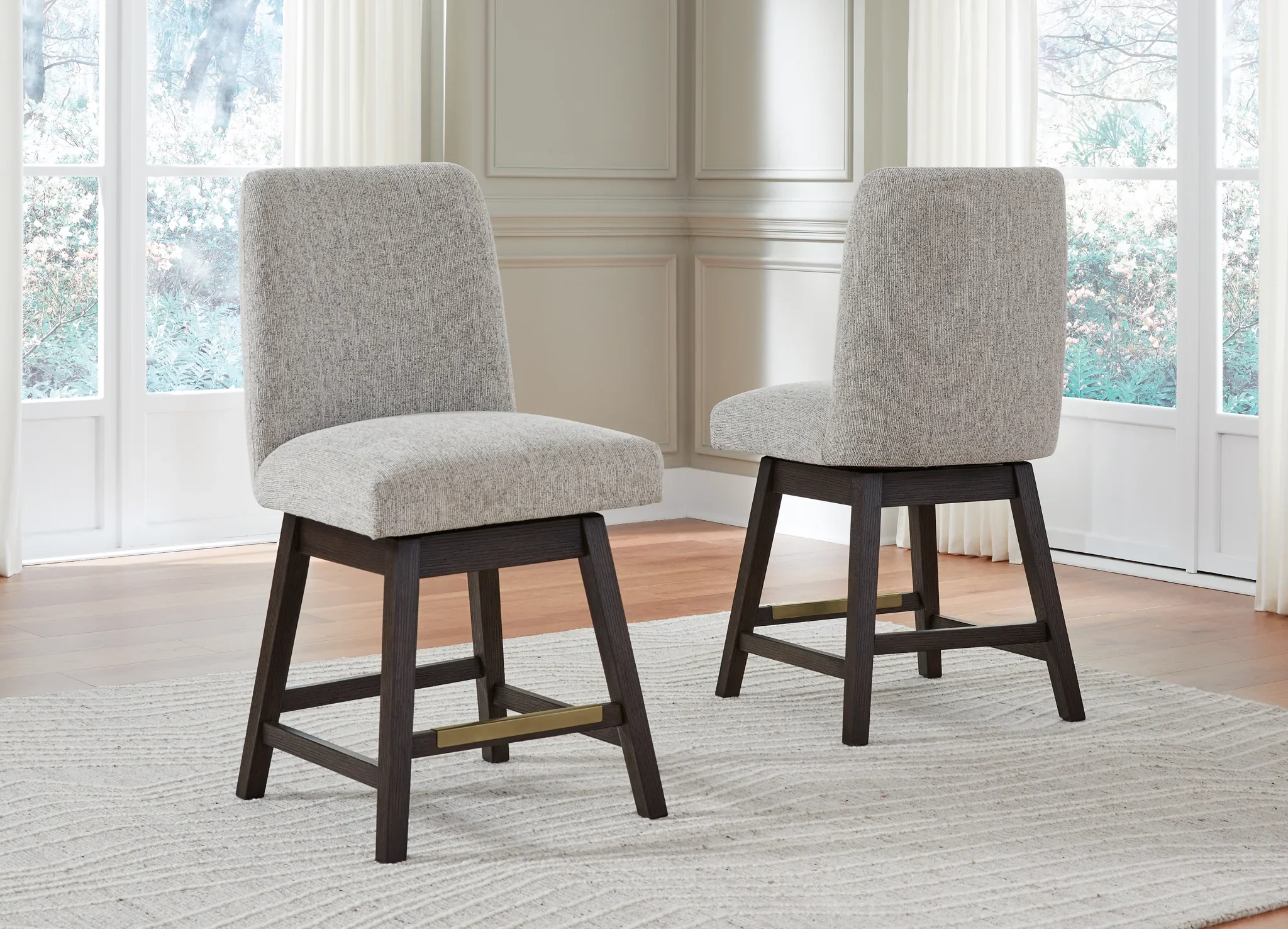 Burkhaus - Dark Brown - 5 Pc. - Rectangular Counter Table, 4 Barstools - Image 5