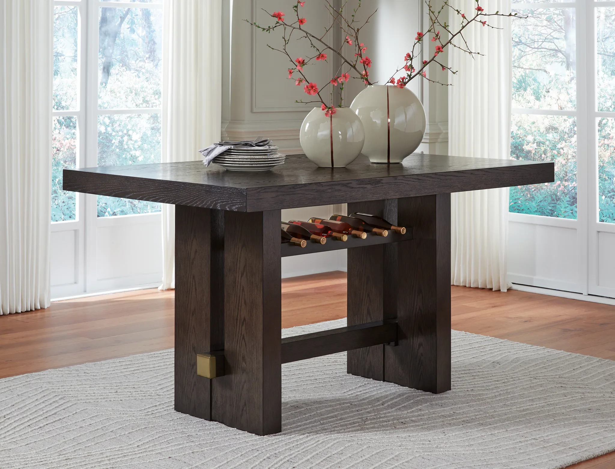 Burkhaus - Dark Brown - Rectangular Dining Room Counter Table - Image 2