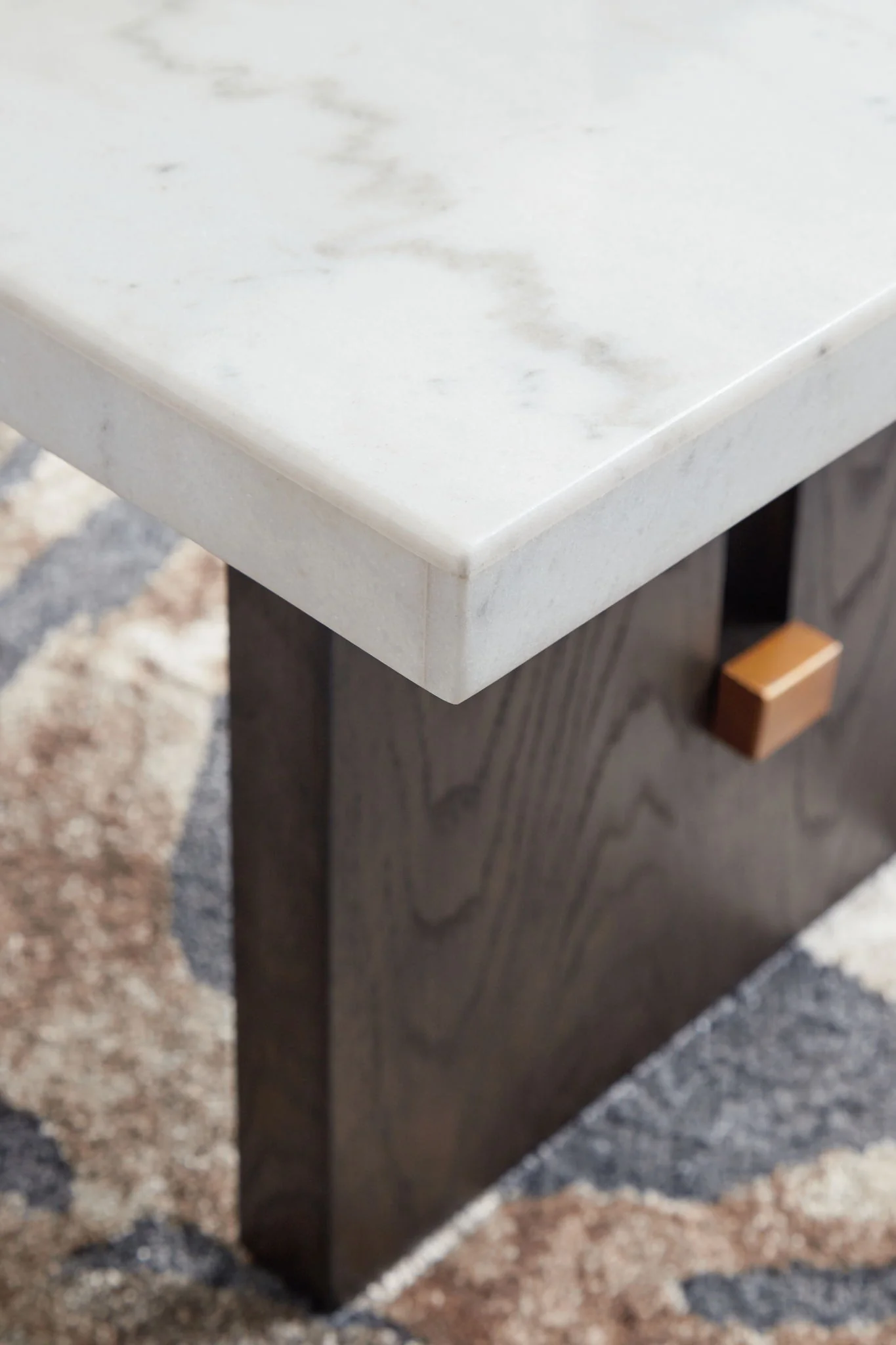 Burkhaus - White/dark Brown - Rectangular Cocktail Table - Image 4