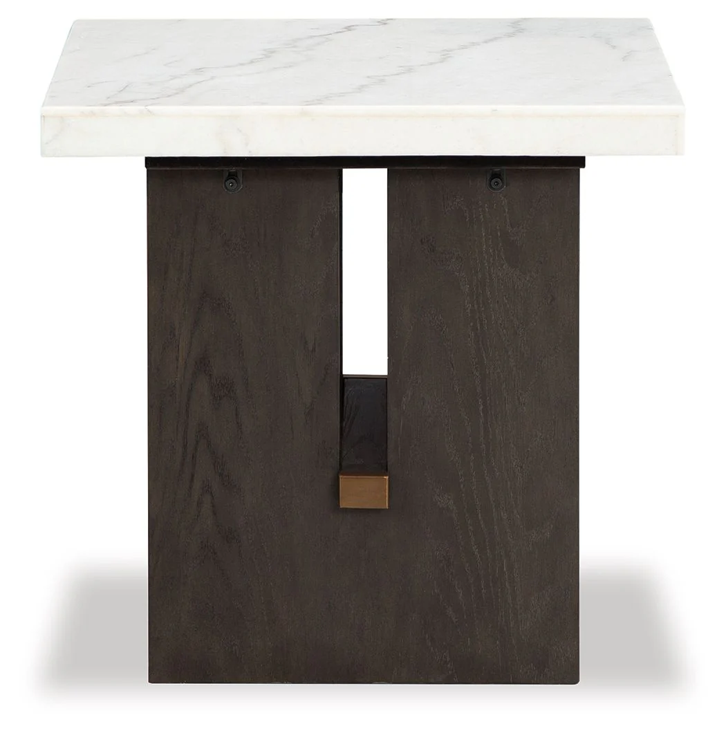 Burkhaus - White/dark Brown - Rectangular End Table - Image 3