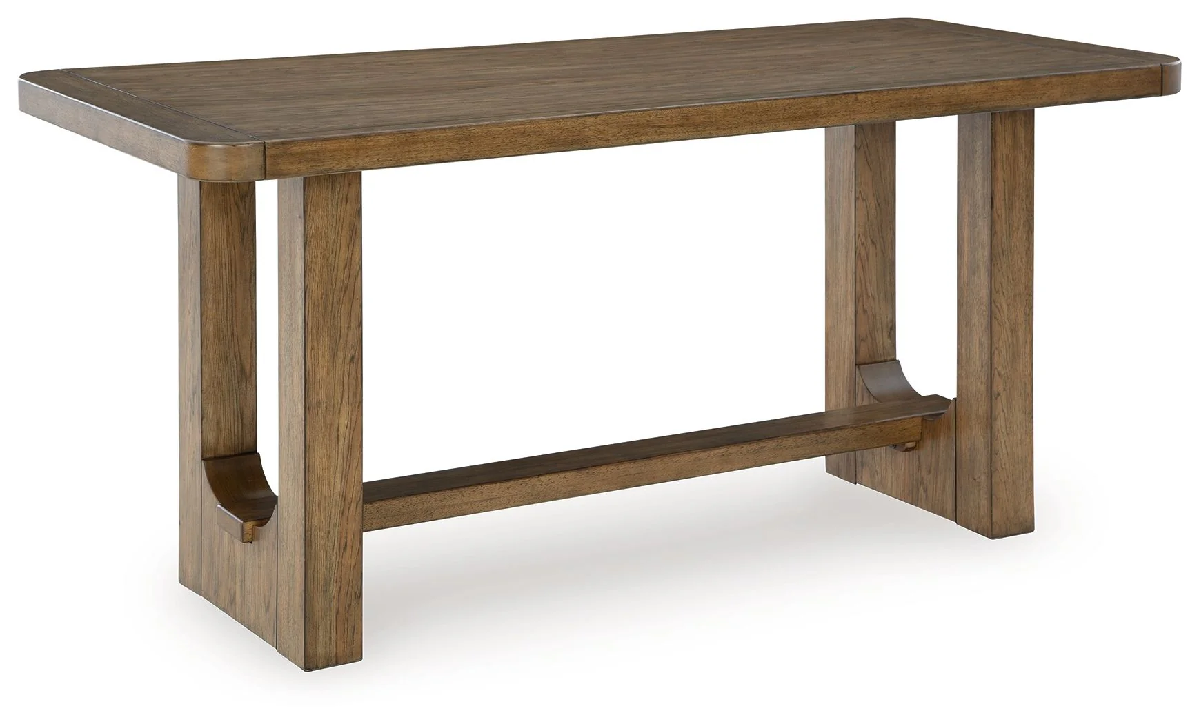 Cabalynn - Light Brown - 7 Pc. - Rectangular Dining Room Counter Table, 6 Upholstered Barstools - Image 2