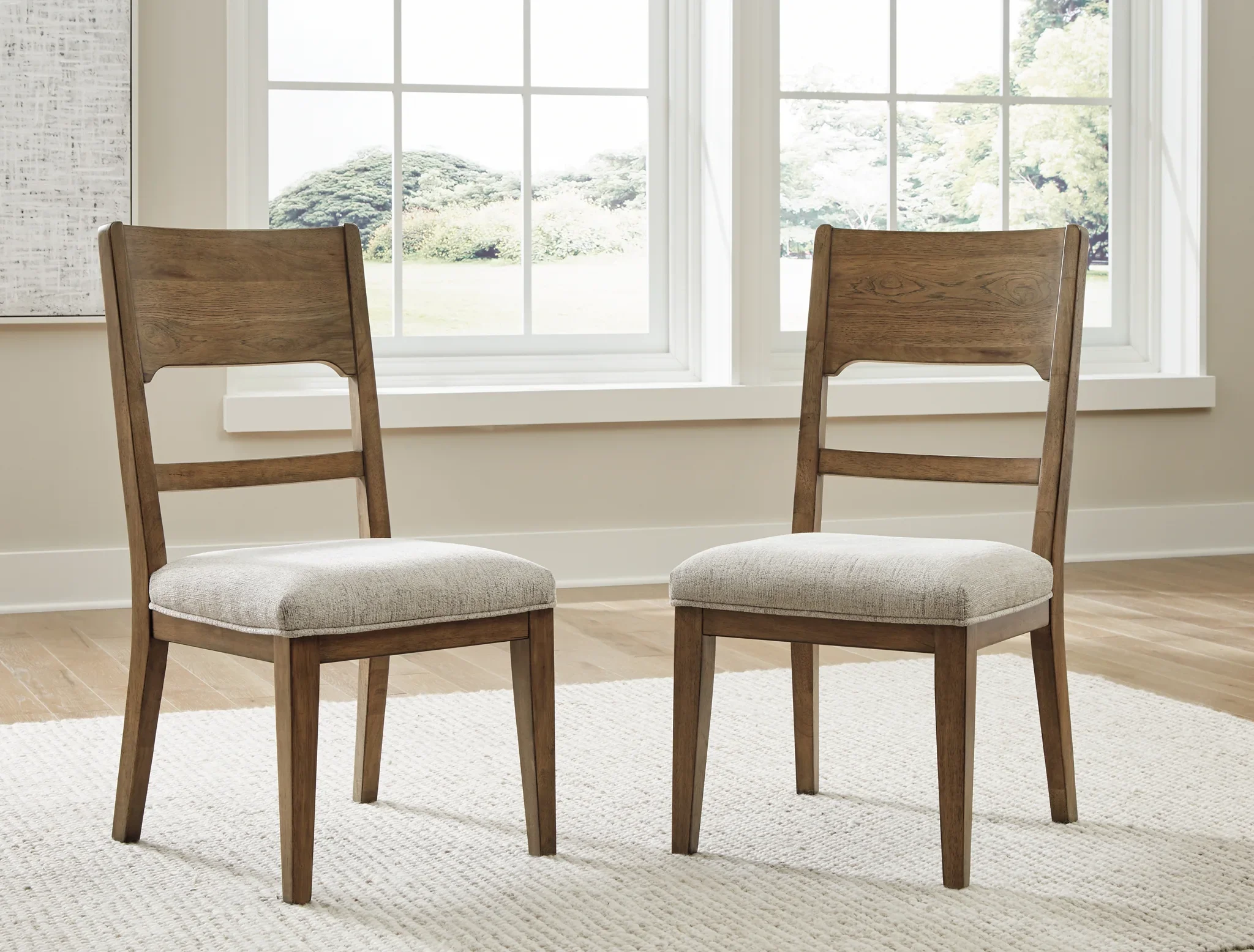Cabalynn - Oatmeal / Light Brown - 9 Pc. - Dining Room Table, 6 Side Chairs, Bench, Server - Image 6