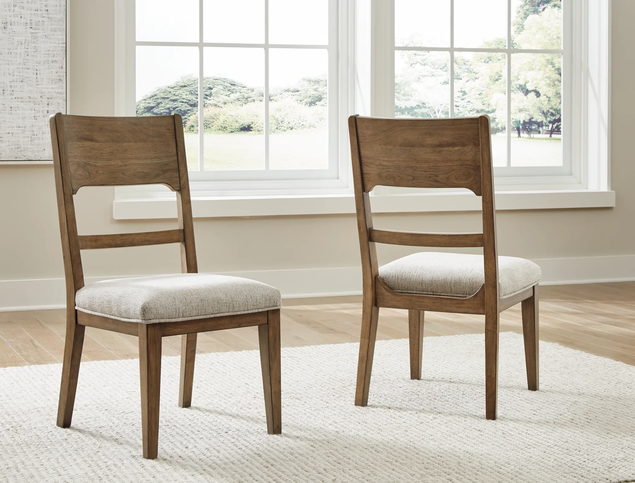 Cabalynn - Oatmeal / Light Brown - 9 Pc. - Dining Room Table, 6 Side Chairs, Bench, Server - Image 7