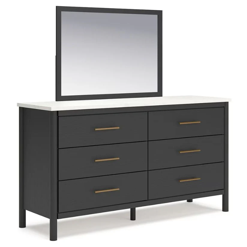Cadmori - Black / White - Dresser and Mirror