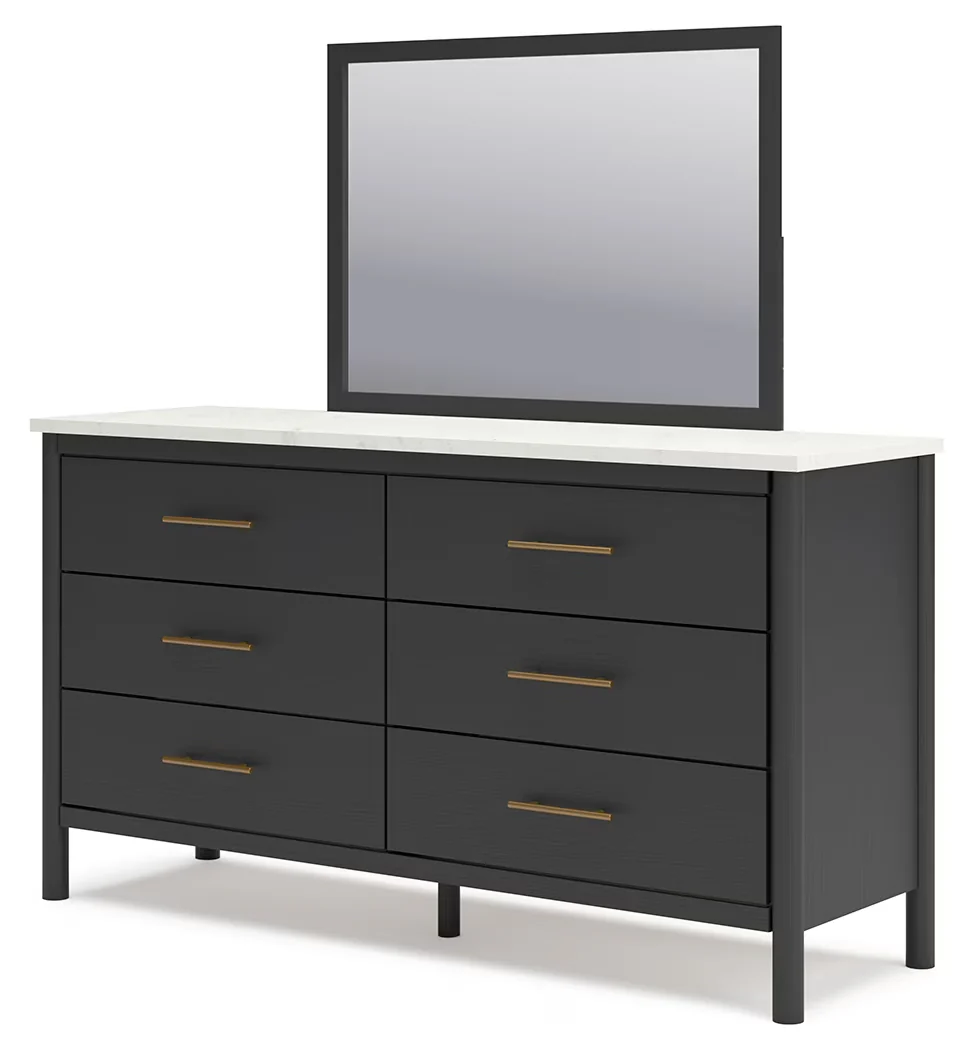 Cadmori - Black / White - Dresser and Mirror - Image 2