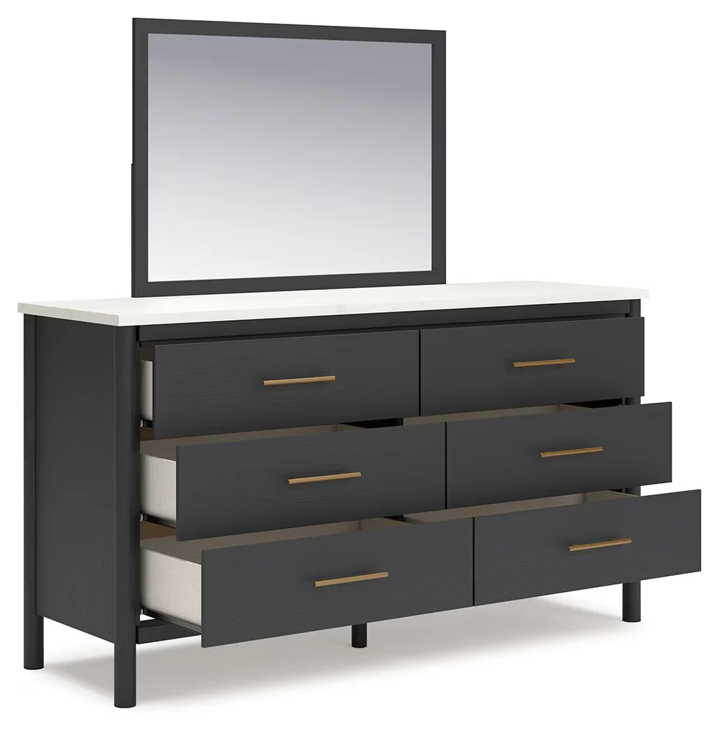Cadmori - Black / White - Dresser and Mirror - Image 3