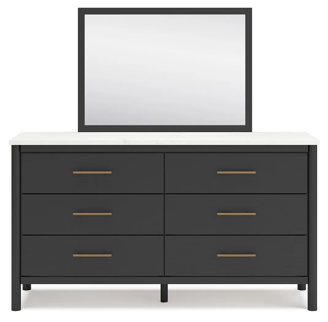 Cadmori - Black / White - Dresser and Mirror - Image 4