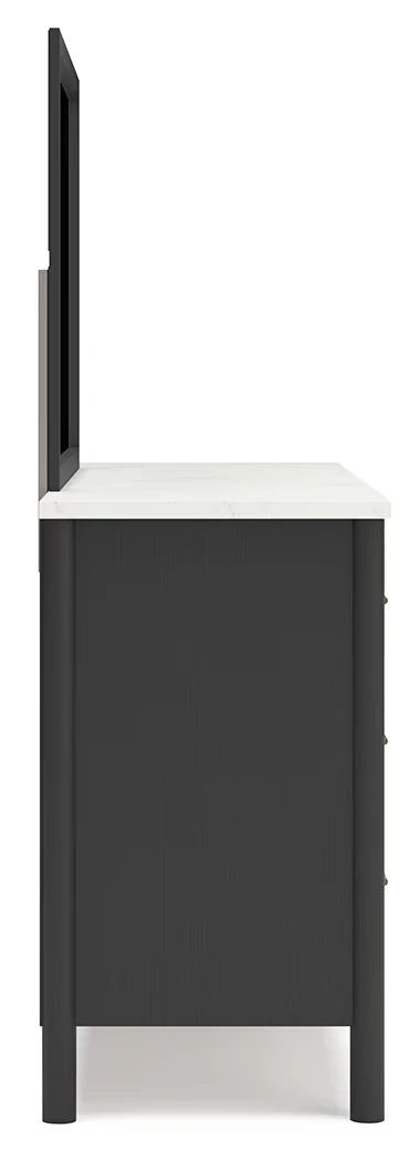 Cadmori - Black / White - Dresser and Mirror - Image 7