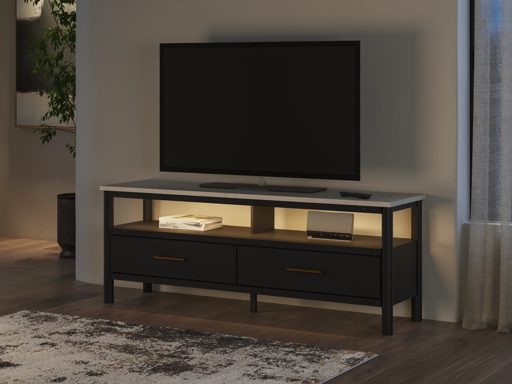 Cadmori - Black / White - Extra Large TV Stand - Image 12