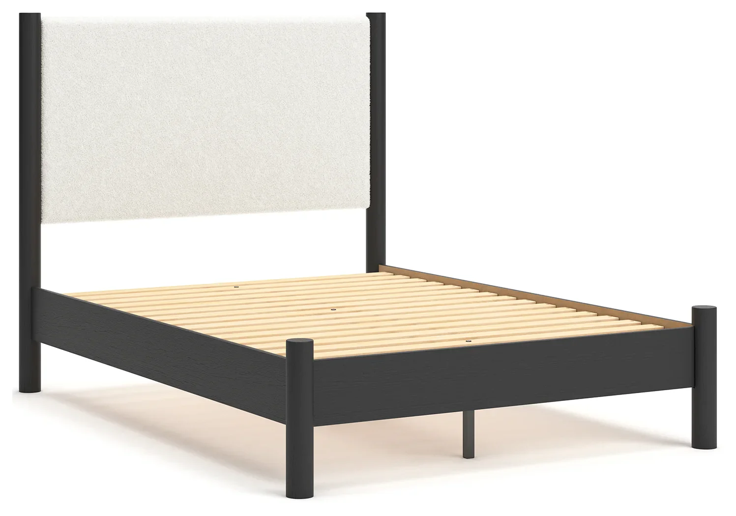 Cadmori - Black / White - Full Upholstered Panel Bed - Image 3