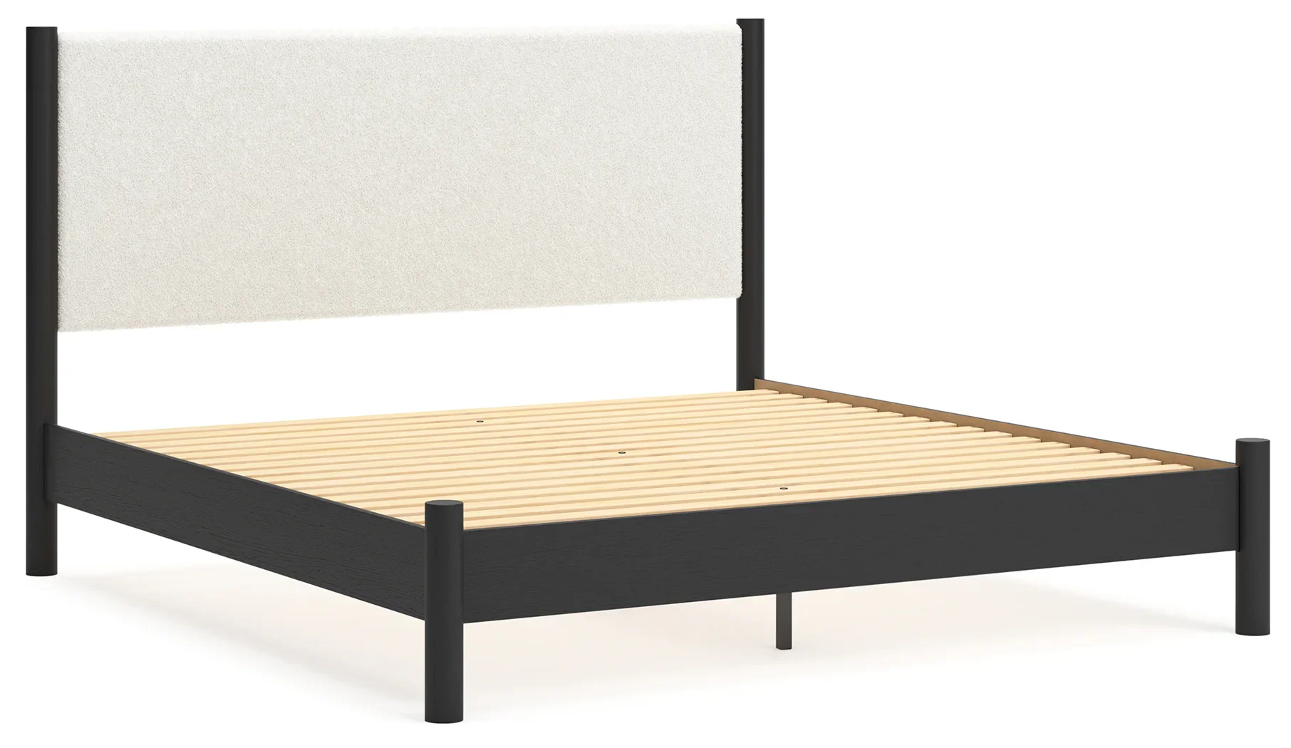 Cadmori - Black / White - King Upholstered Panel Bed - Image 3