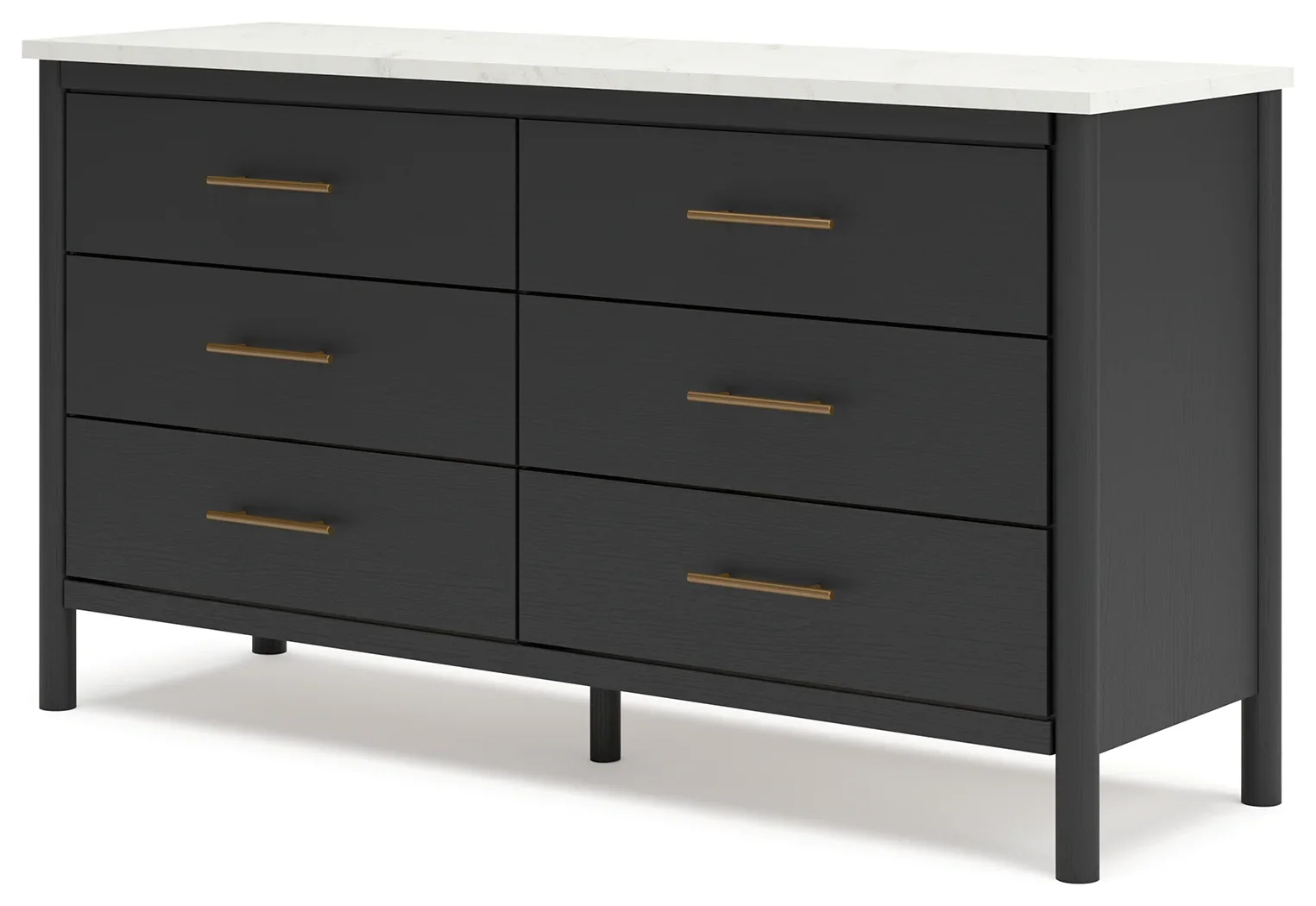 Cadmori - Black / White - Six Drawer Dresser - Image 2