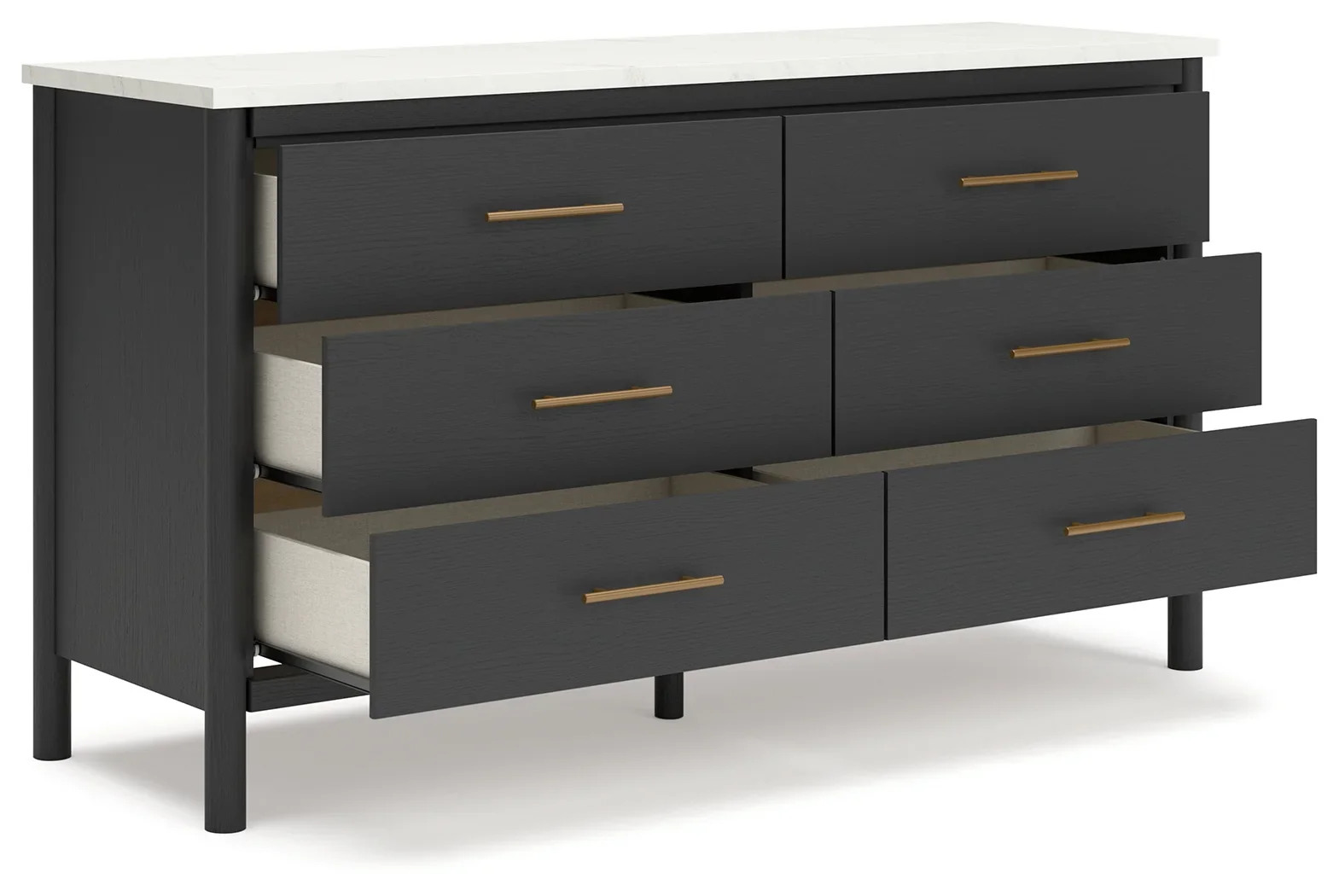 Cadmori - Black / White - Six Drawer Dresser - Image 3