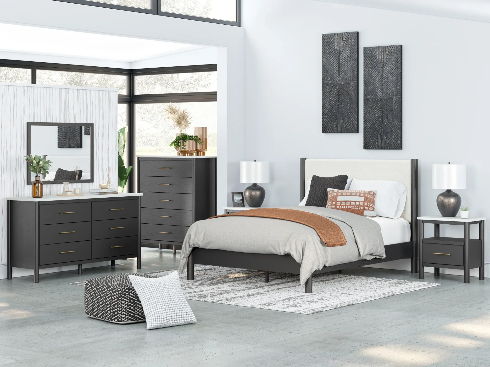 Cadmori - Black / White - Six Drawer Dresser - Image 6