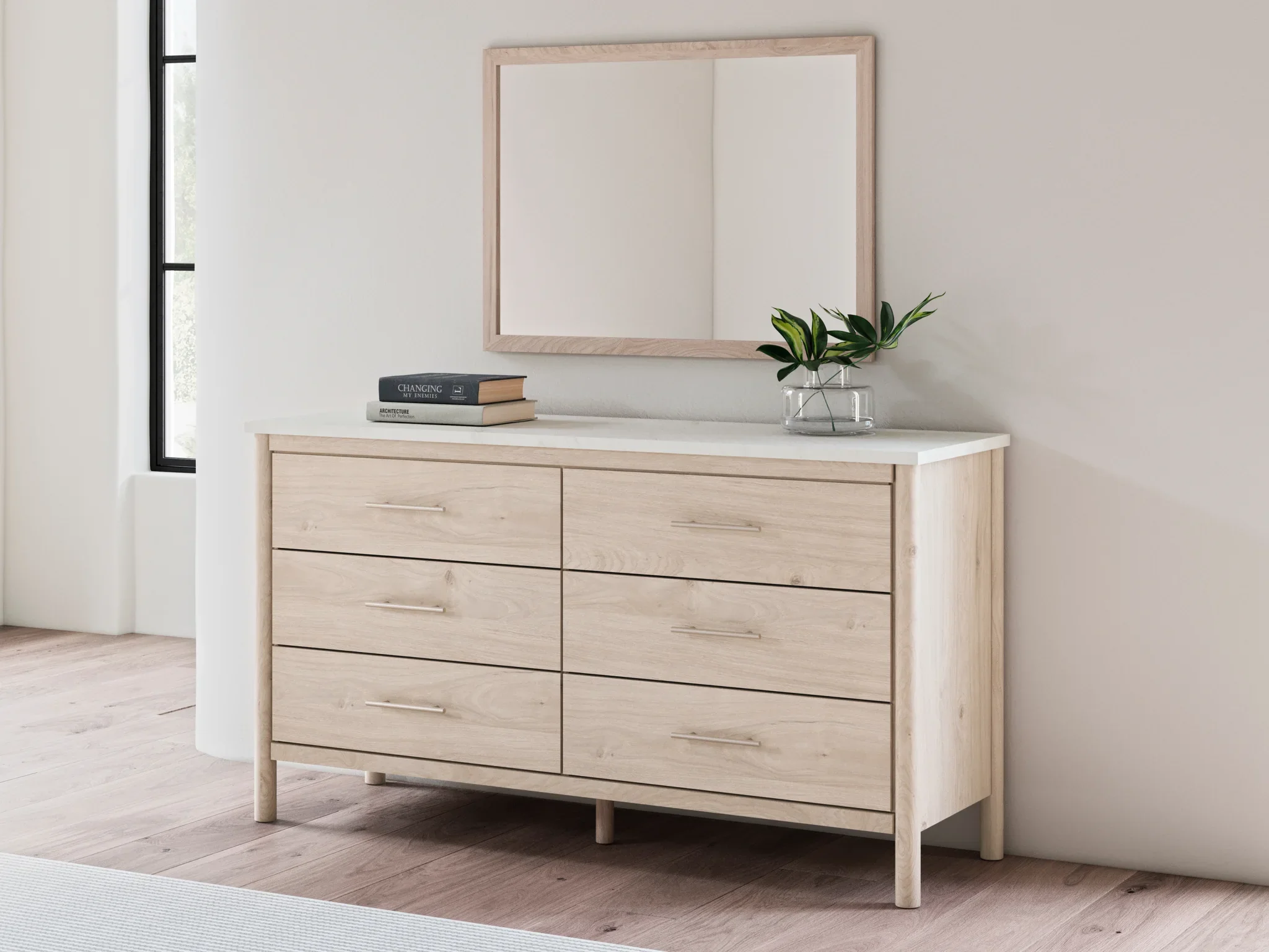 Cadmori - Tan - Bedroom Mirror - Image 3