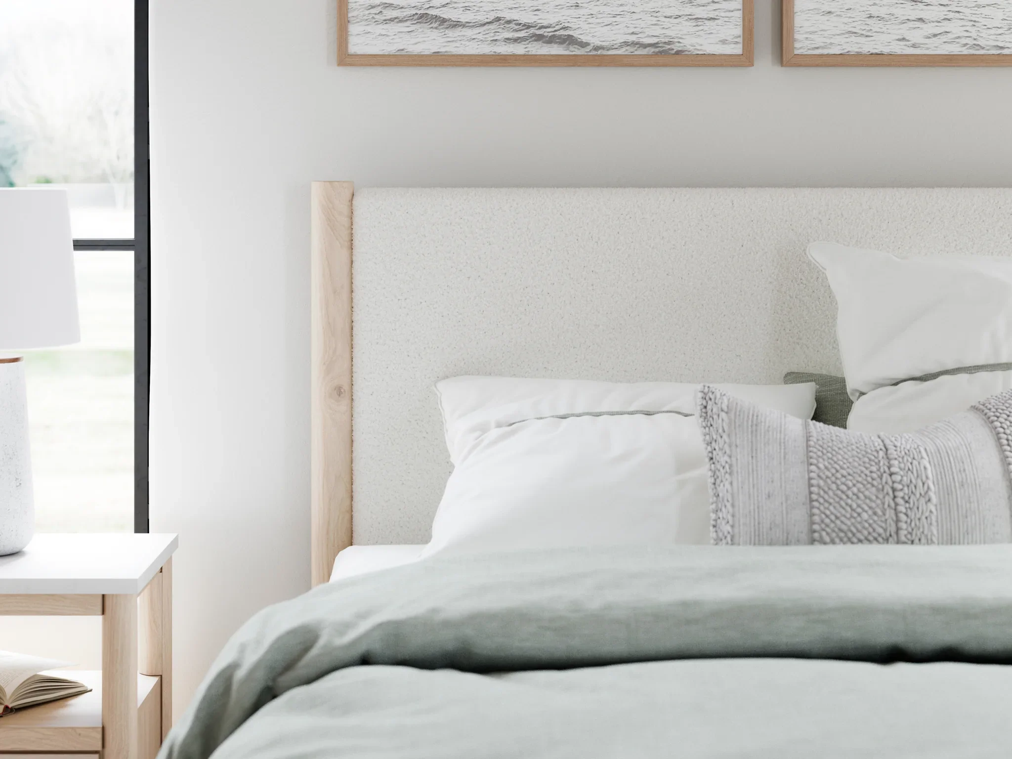 Cadmori - Two-tone - Queen Upholstered Panel Bed - Image 9
