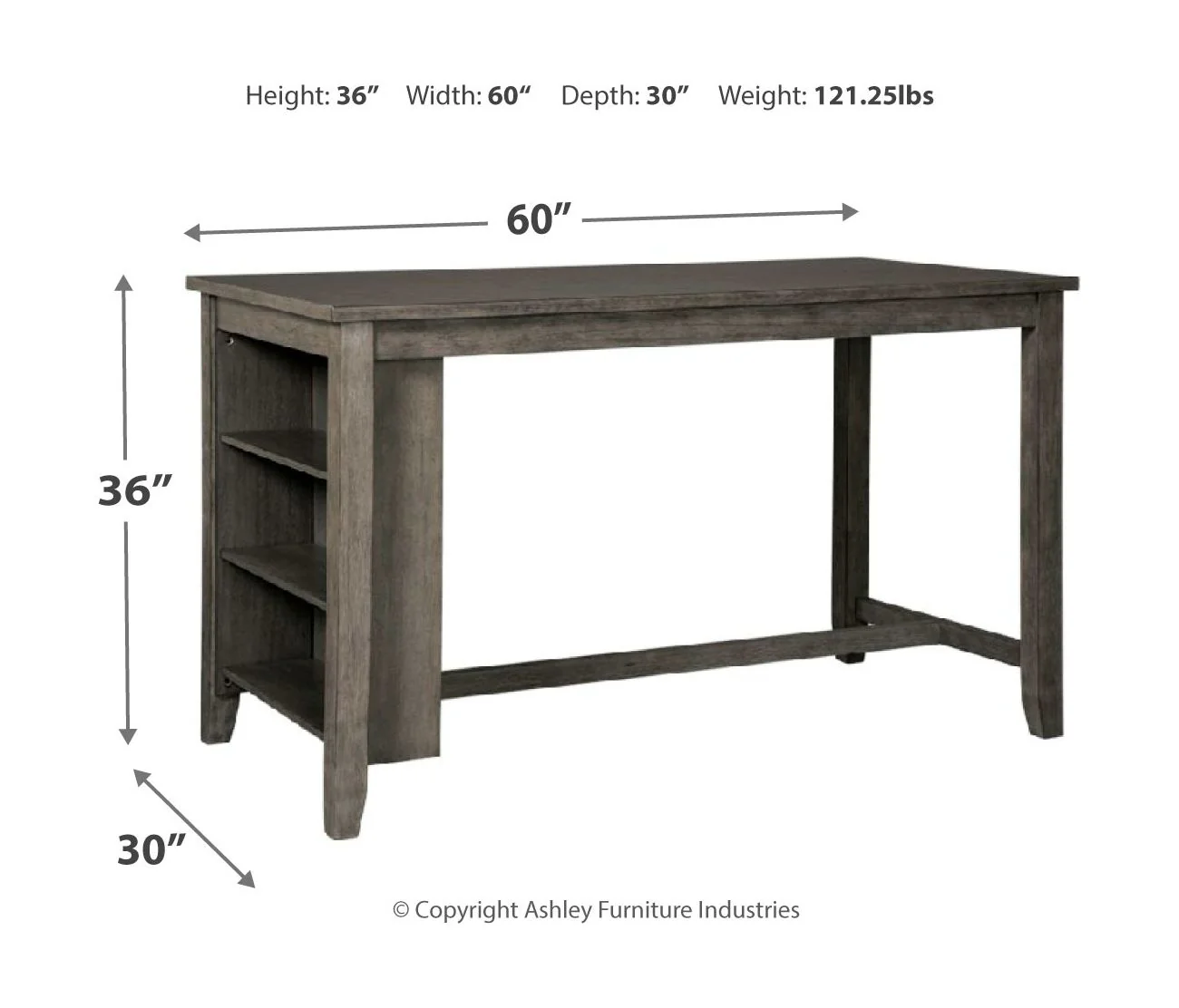 Caitbrook - Gray - 5 Pc. - Counter Table, 2 Stools, 2 Barstools - Image 7