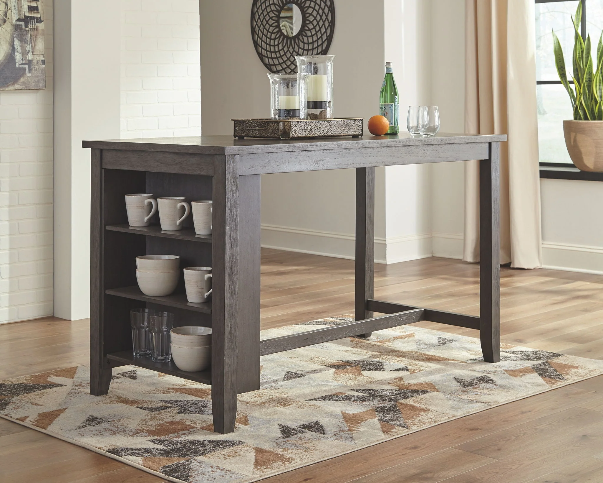 Caitbrook - Gray - 5 Pc. - Counter Table, 2 Stools, 2 Barstools - Image 8