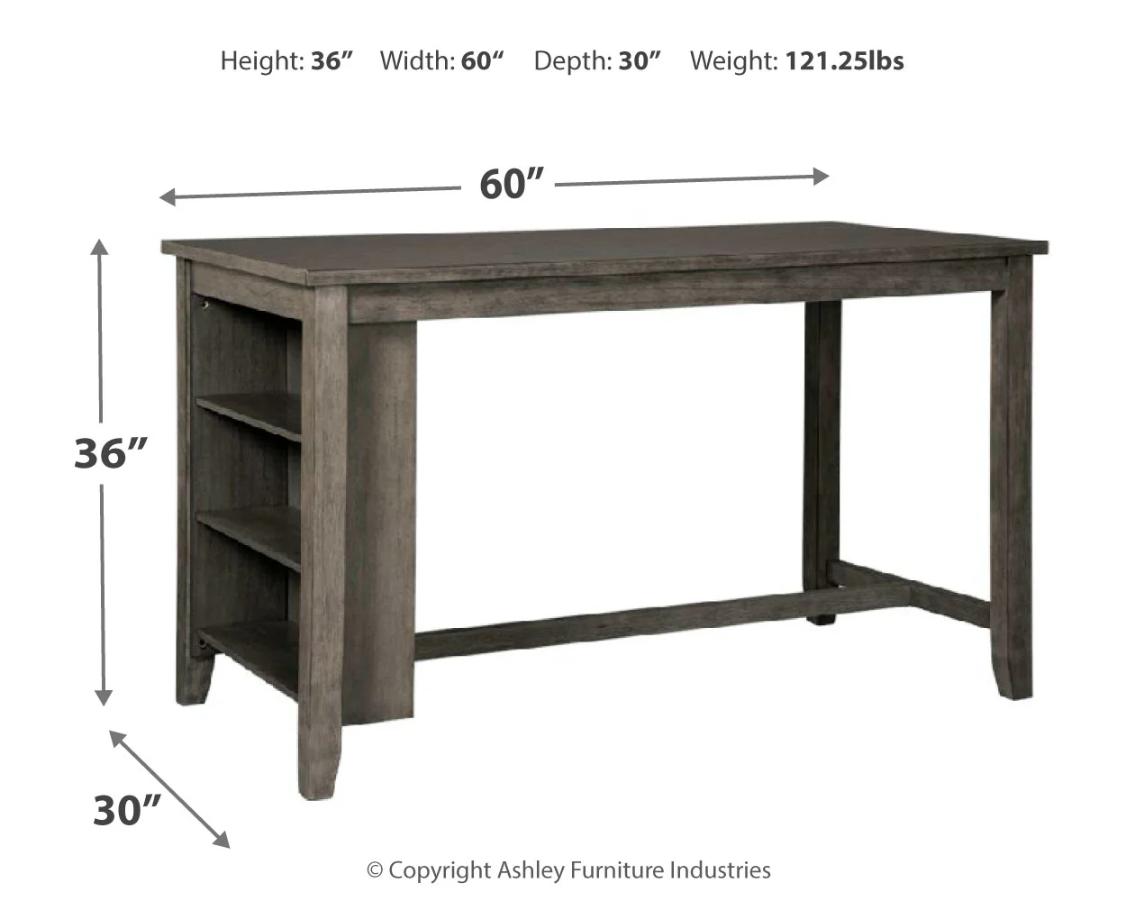 Caitbrook - Gray - Rect Dining Room Counter Table - Image 4