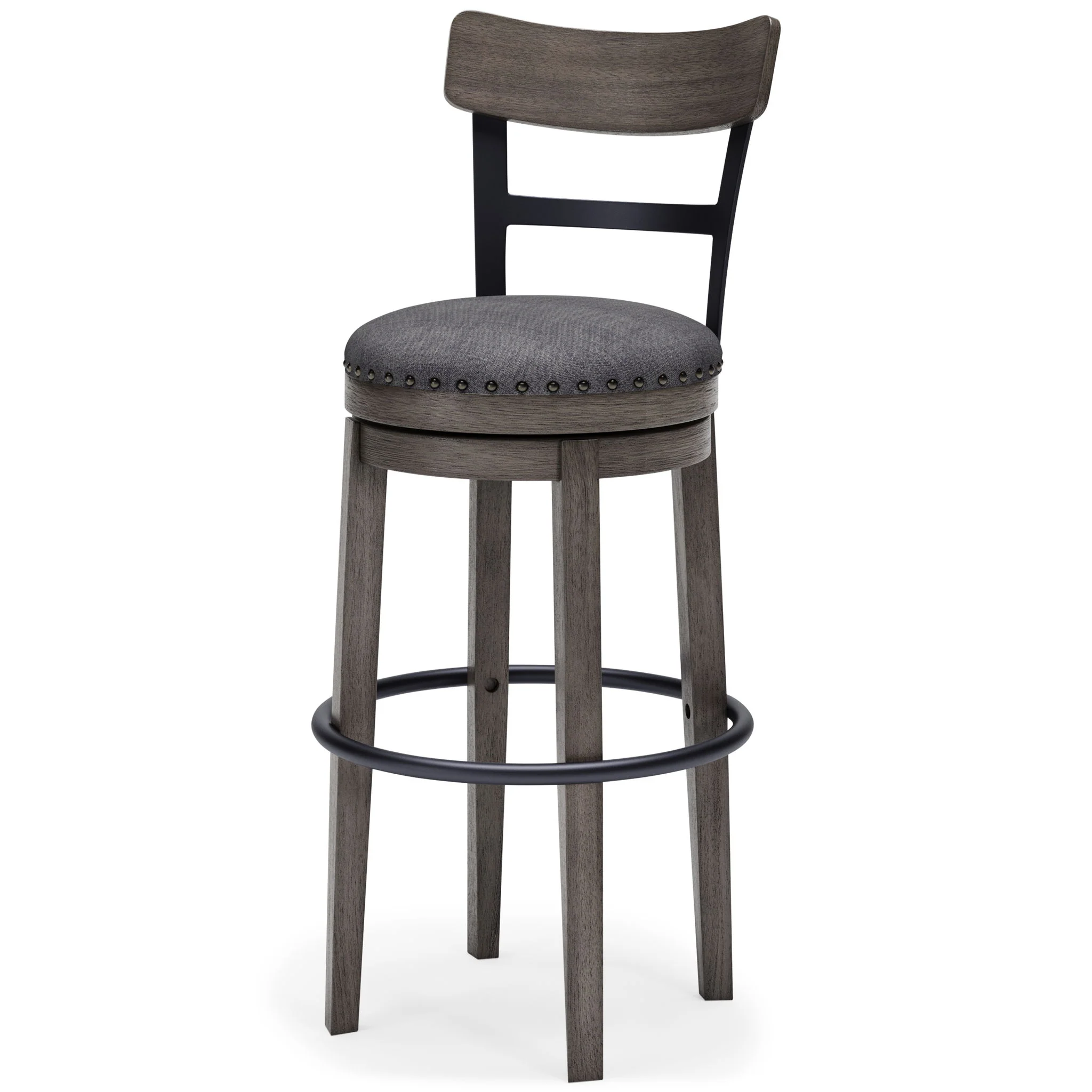 Caitbrook - Gray - Tall Uph Swivel Barstool - Image 3