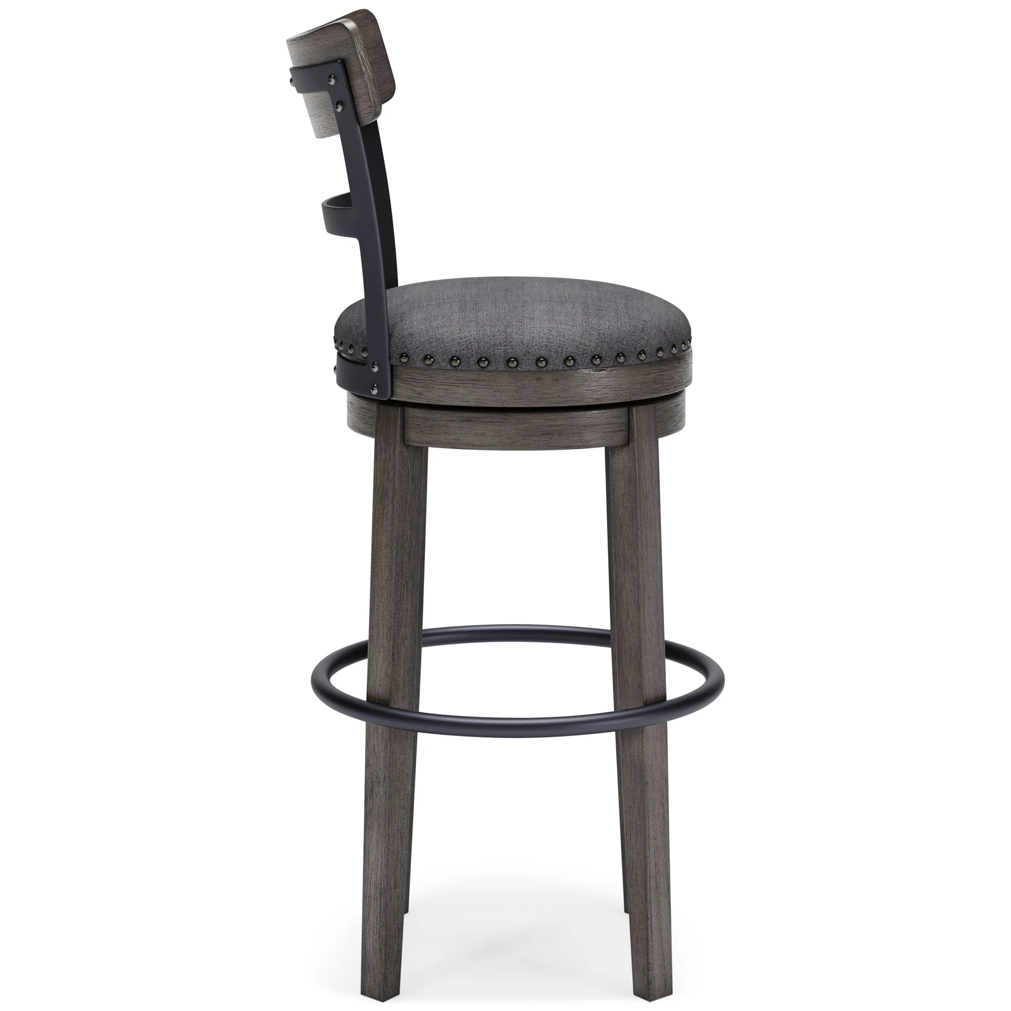 Caitbrook - Gray - Tall Uph Swivel Barstool - Image 4