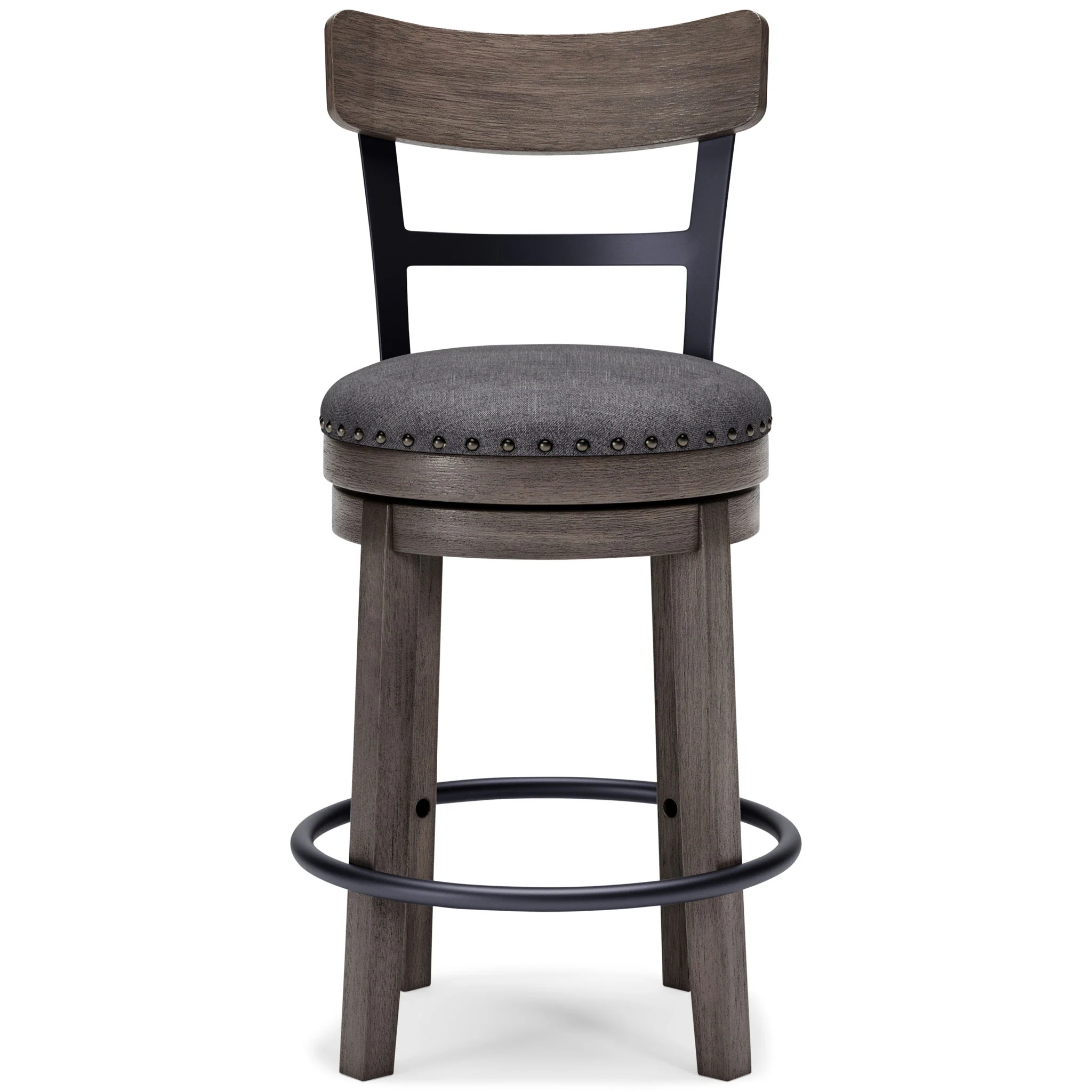 Caitbrook - Gray - Uph Swivel Barstool - Image 3