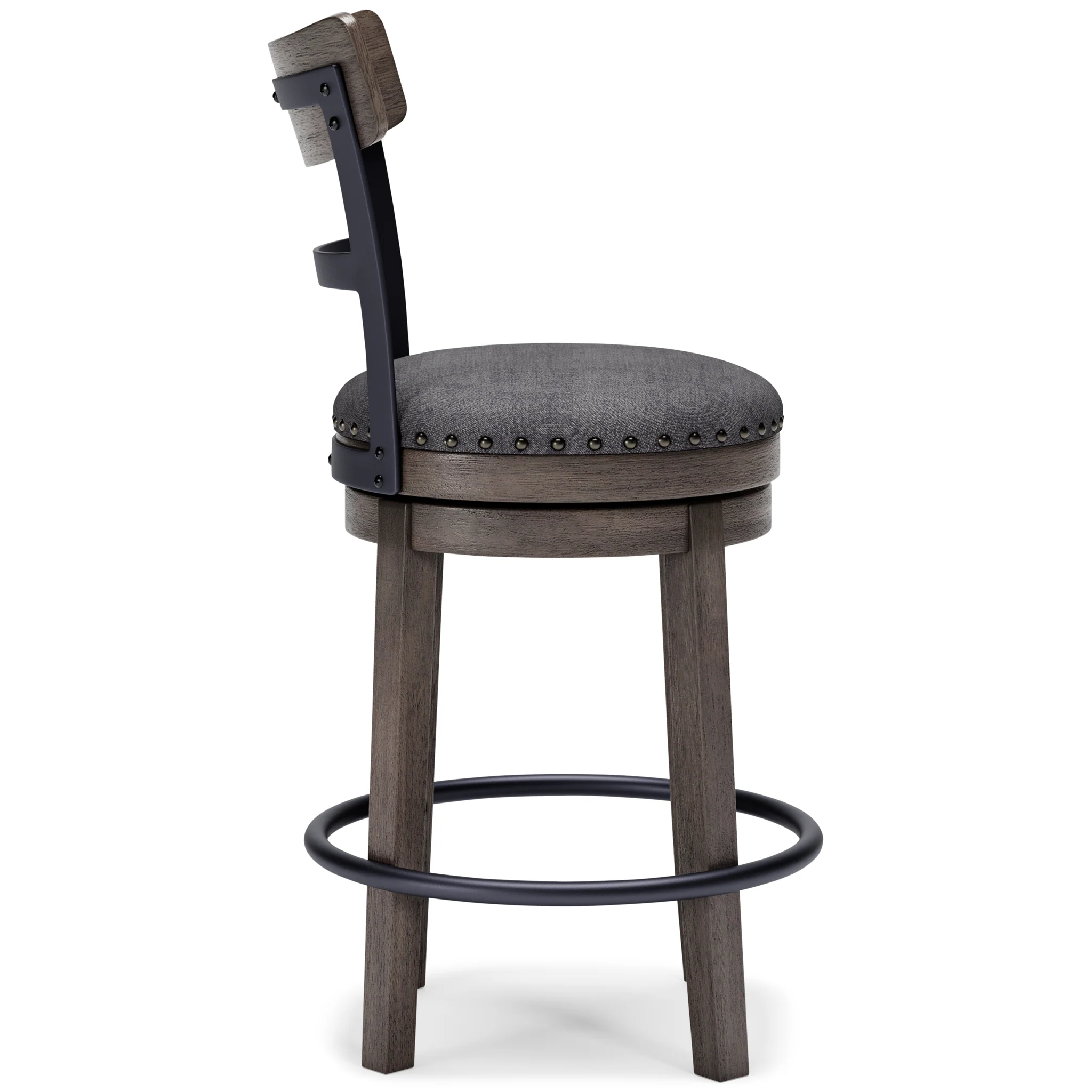 Caitbrook - Gray - Uph Swivel Barstool - Image 5