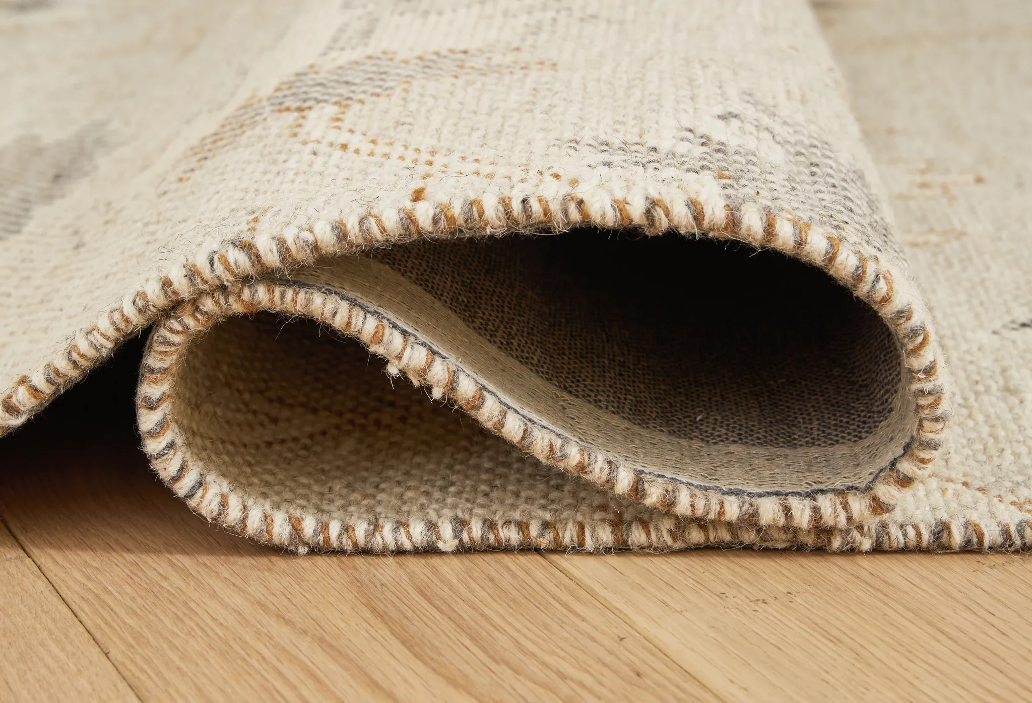 Calkin - Linen / Gray / Caramel - Medium Rug - 5' x 7' - Image 4