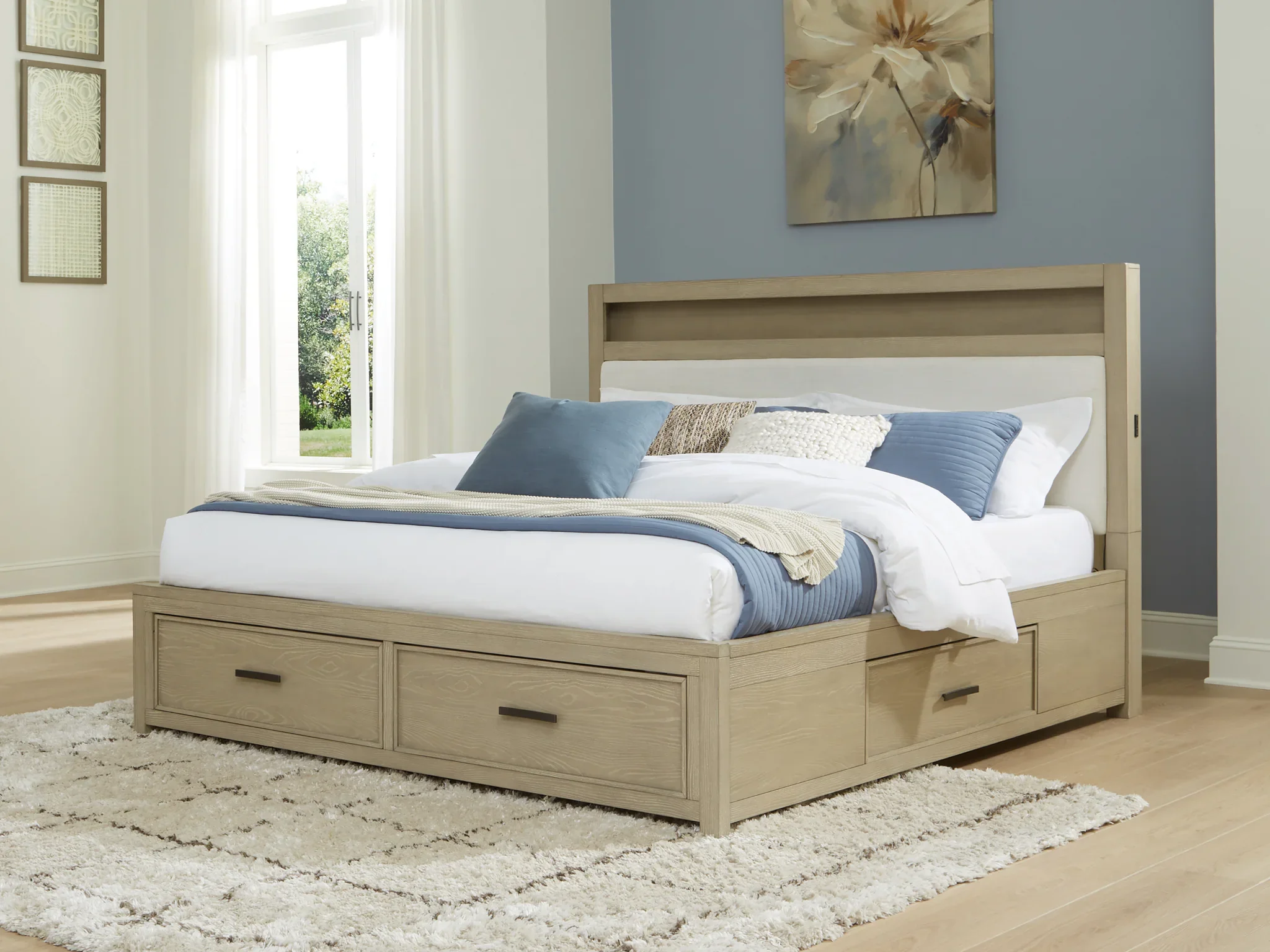 Calmoro - California King Bookcase Bed - Gray - Image 2