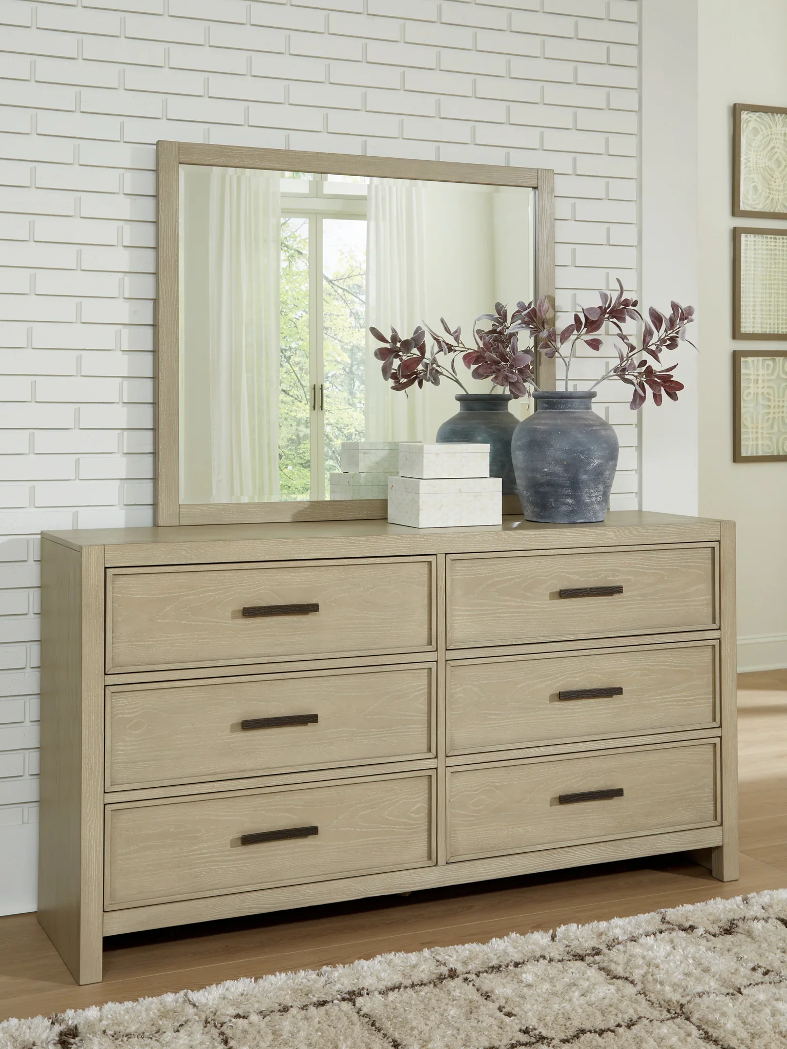Calmoro - Dresser And Mirror - Gray - Image 2